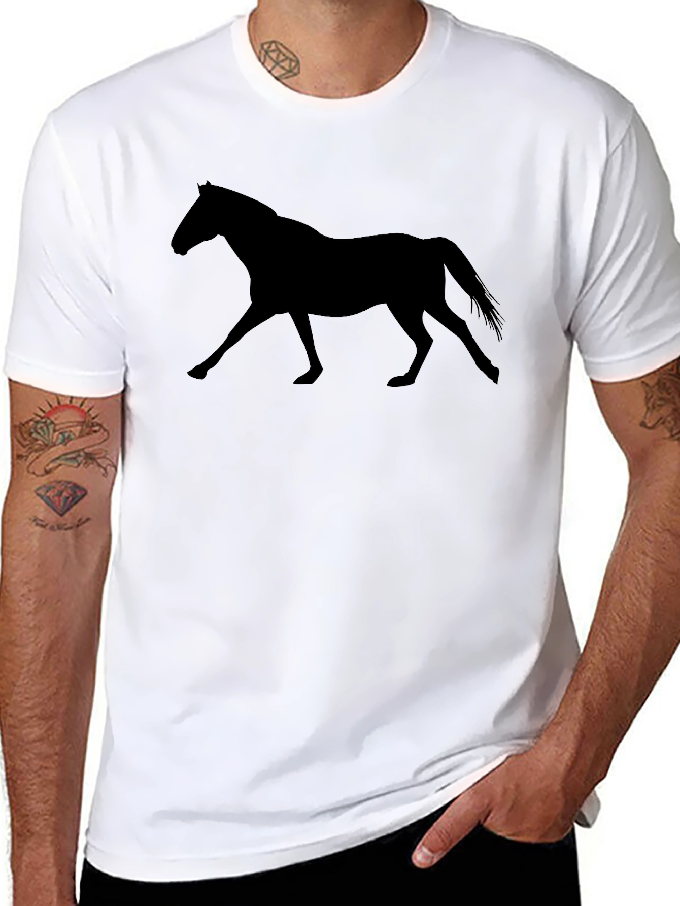 Black Horse Silhouette Graphic Tee
