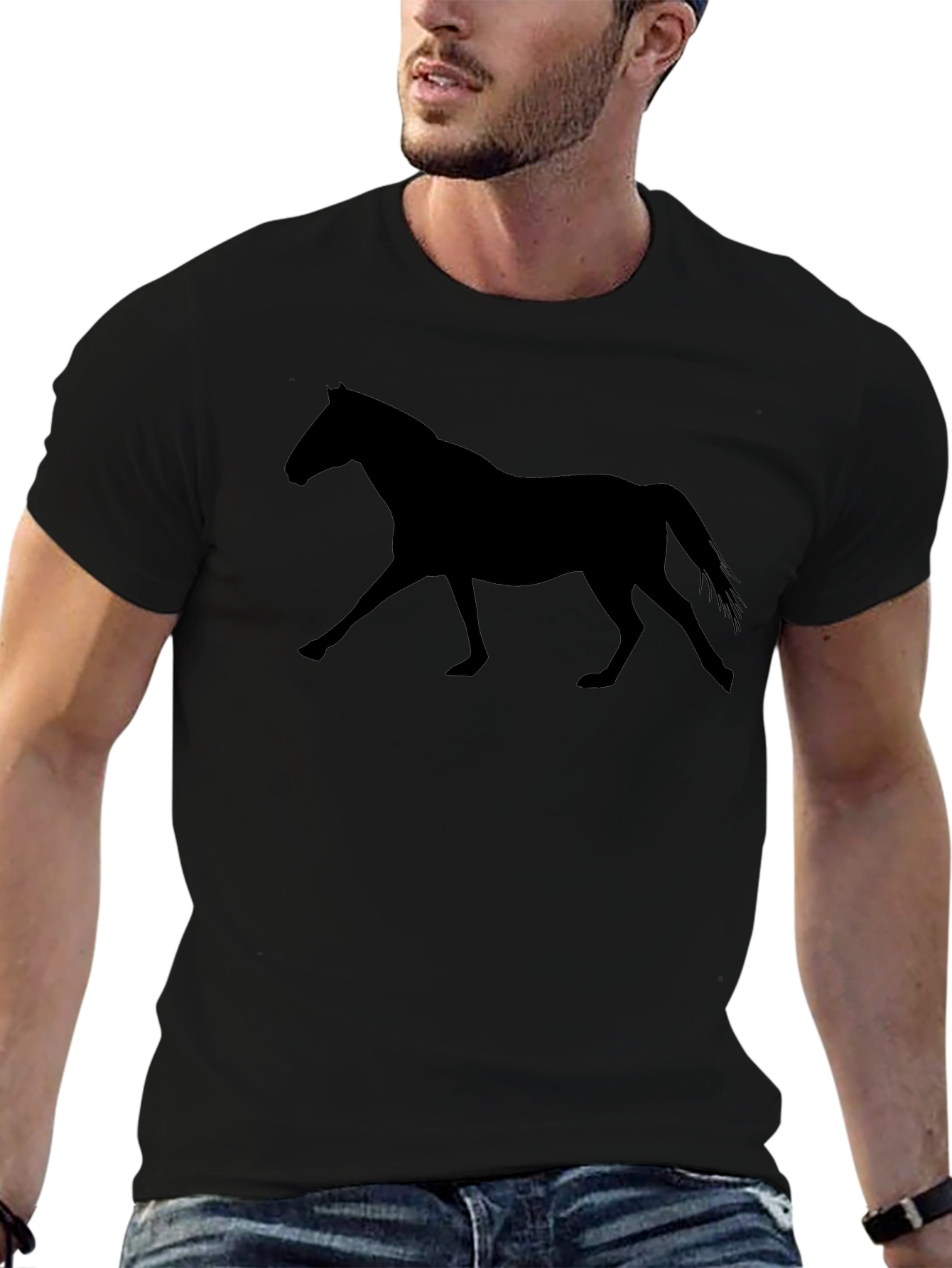 Black Horse Silhouette Graphic Tee