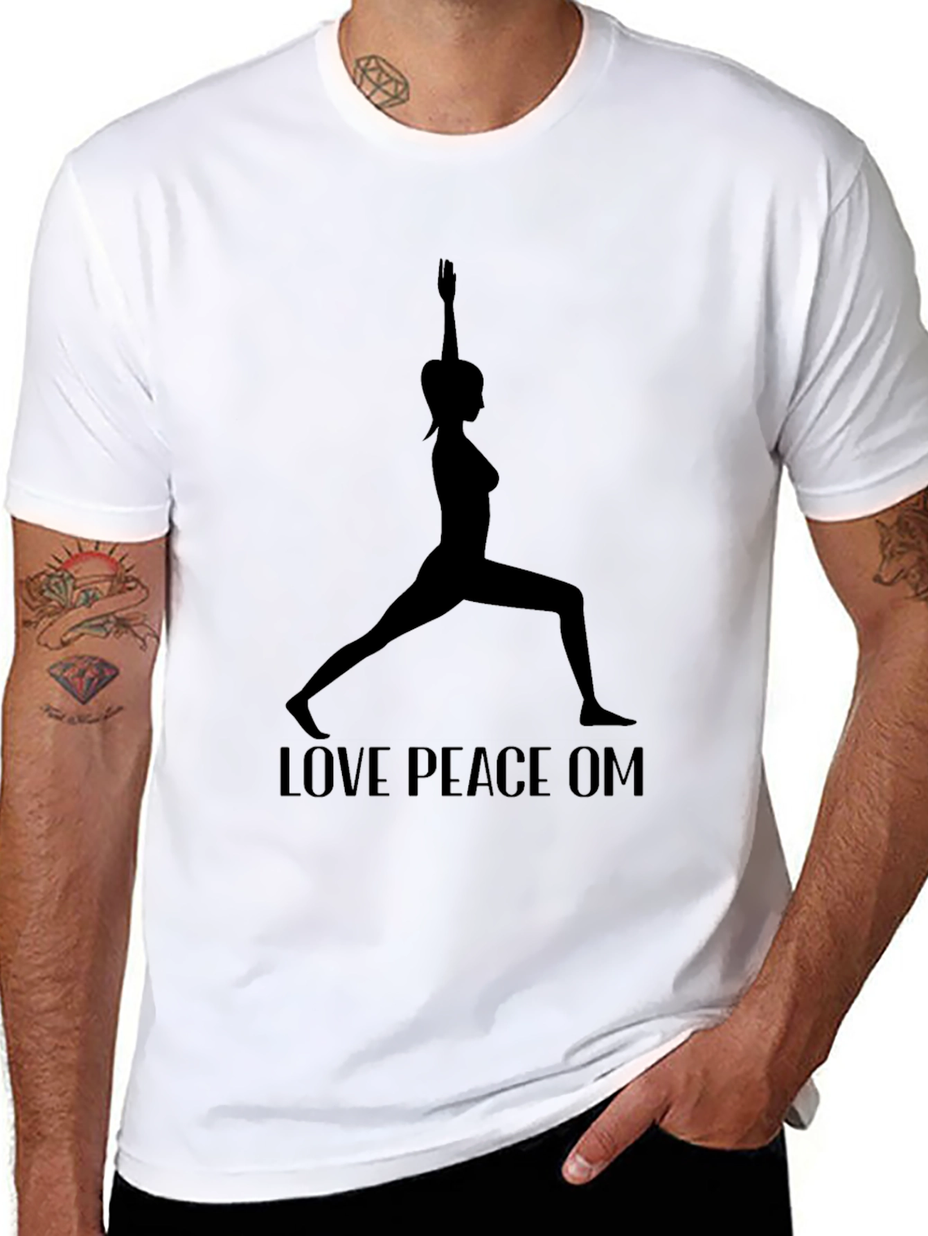 Yoga Silhouette Graphic Tee - Love Peace OM