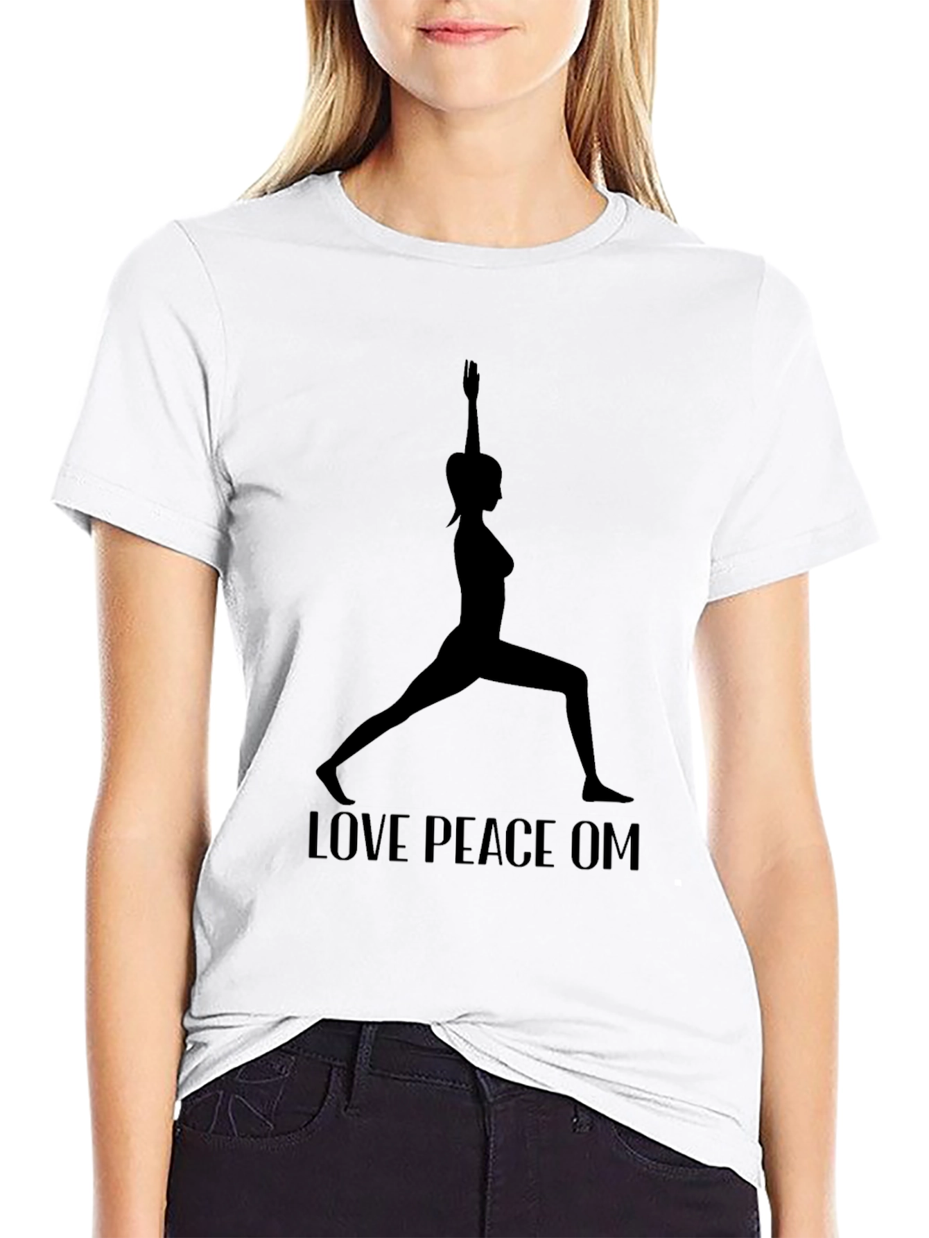 Yoga Silhouette Graphic Tee - Love Peace OM
