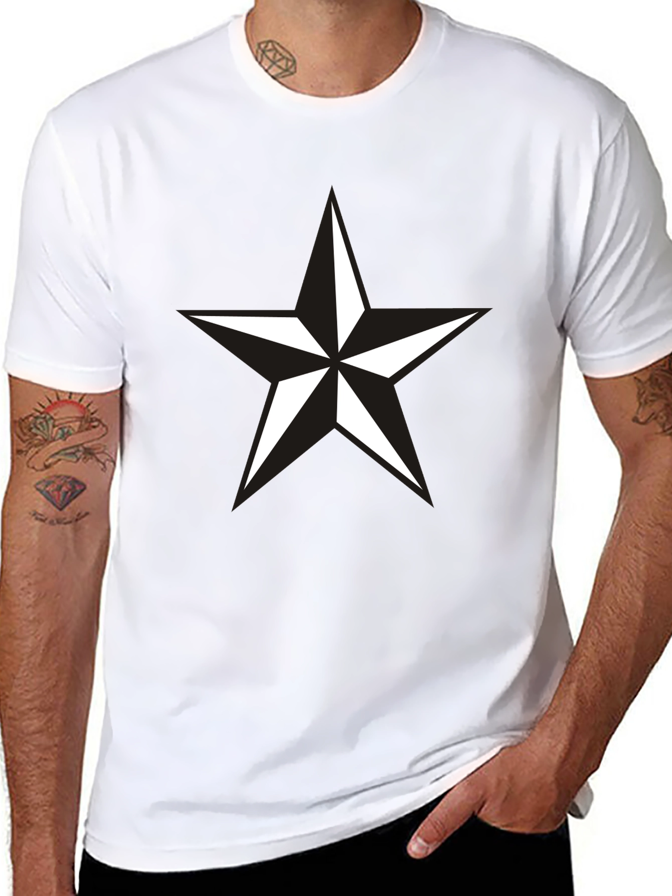 Black Star Graphic Mens T-Shirt