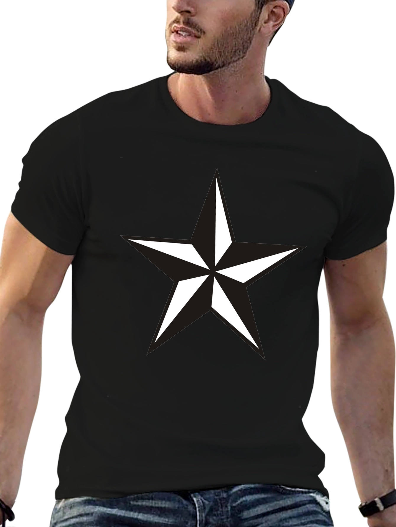 Black Star Graphic Mens T-Shirt
