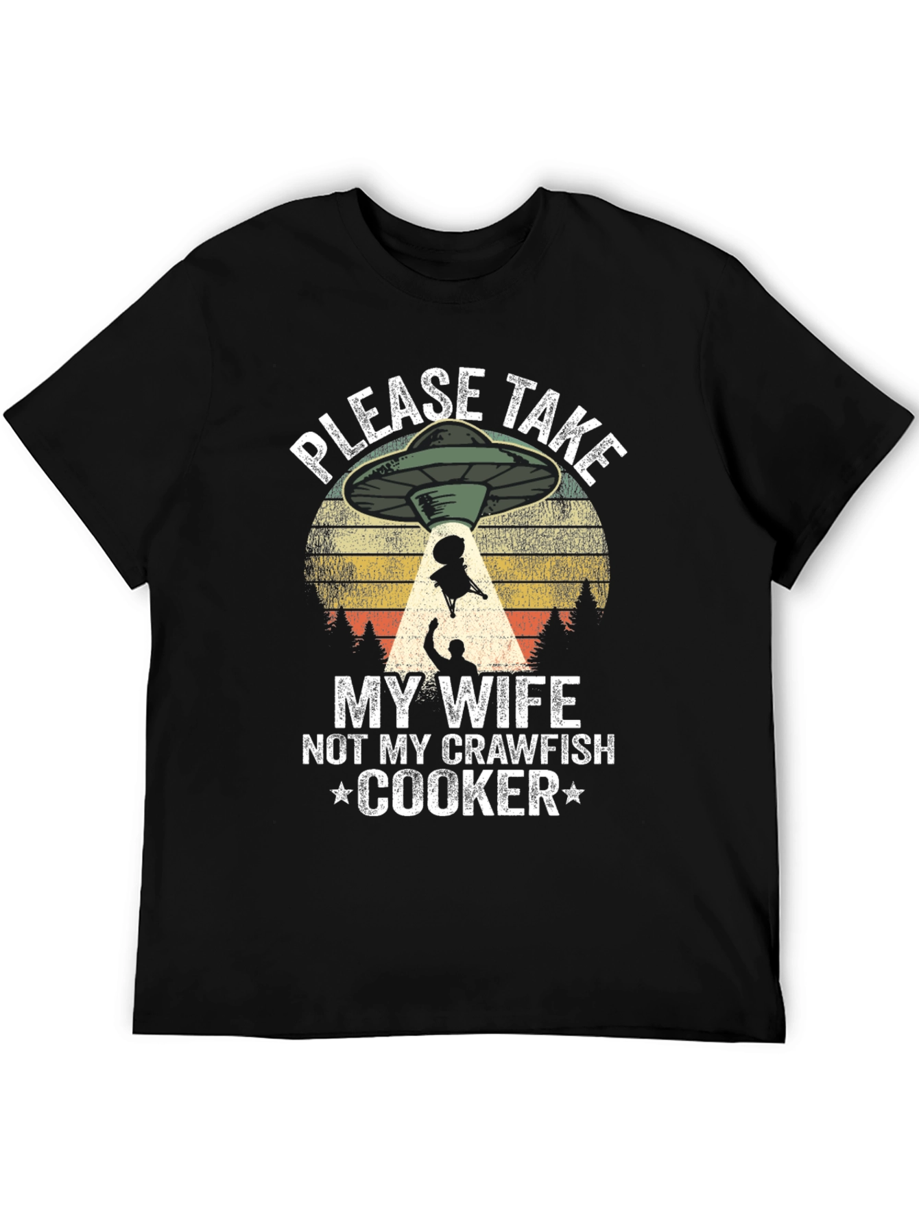 Funny Alien Abduction Crawfish Cooker T-Shirt