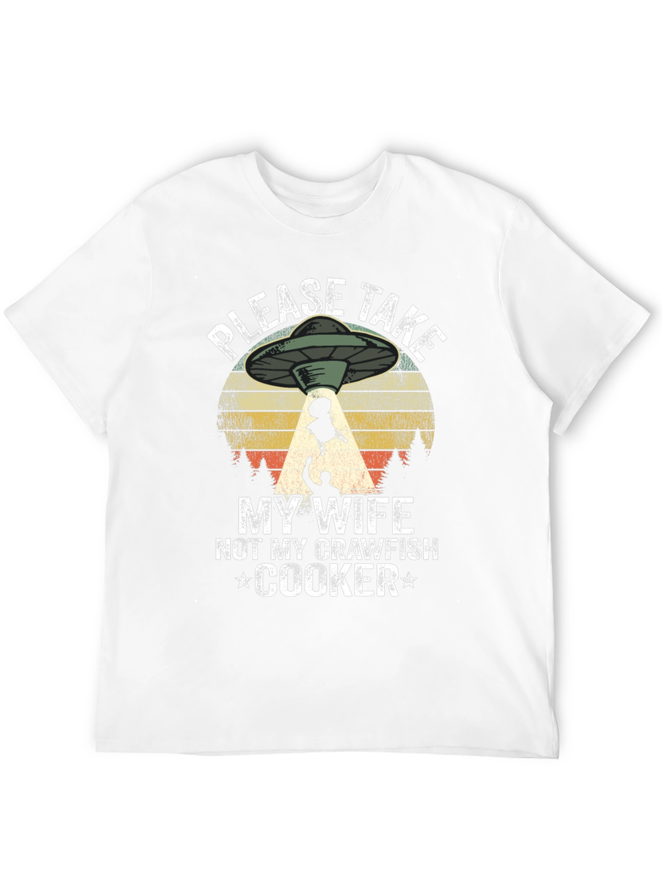 Funny Alien Abduction Crawfish Cooker T-Shirt