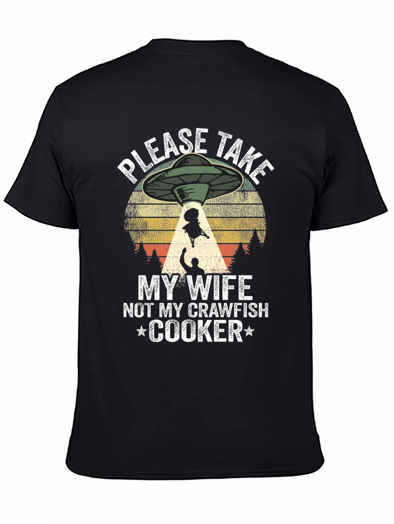 Funny Alien Abduction Crawfish Cooker T-Shirt
