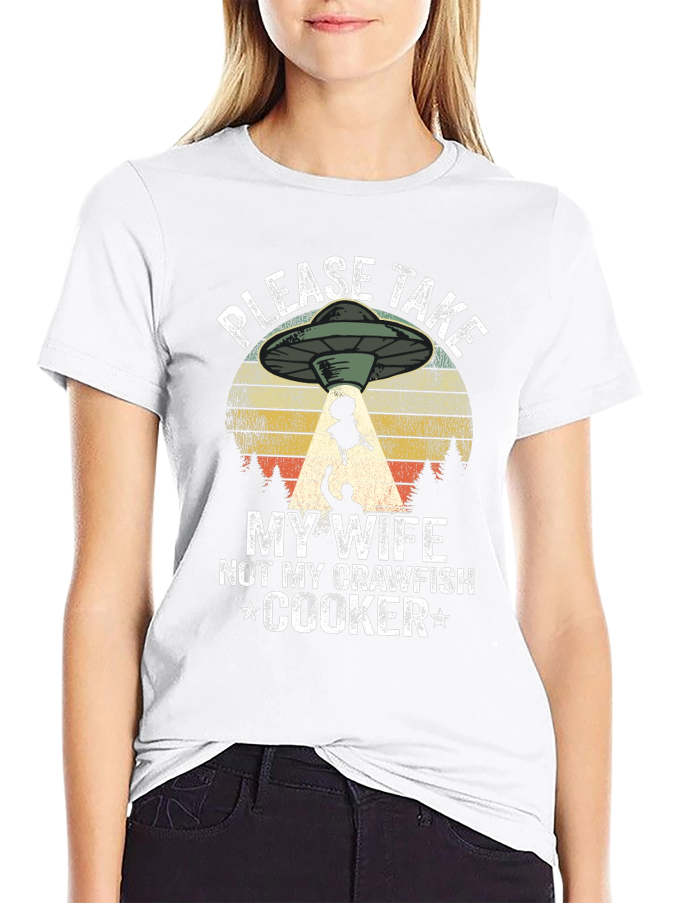Funny Alien Abduction Crawfish Cooker T-Shirt