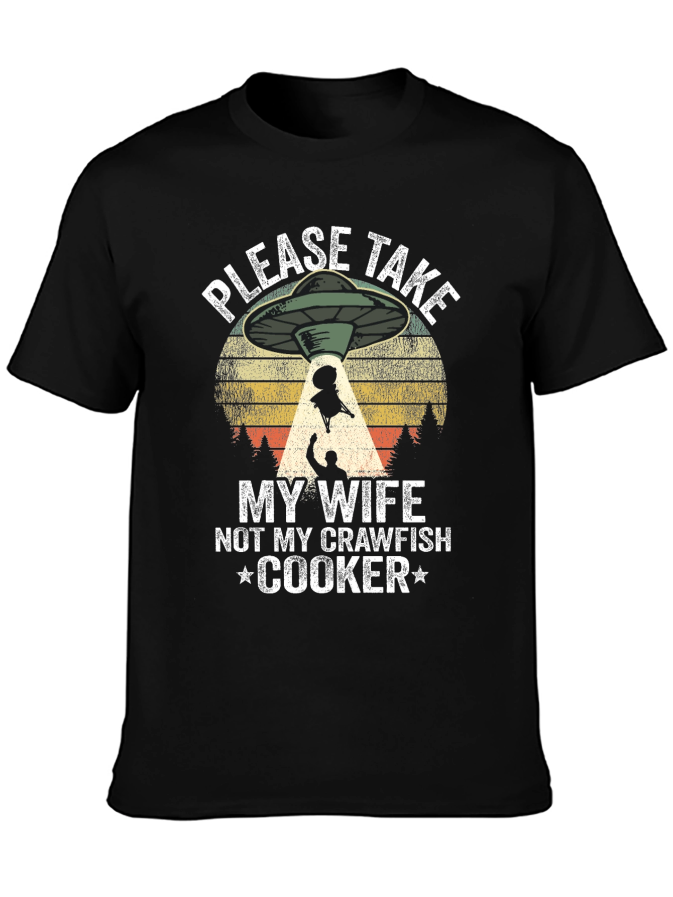 Funny Alien Abduction Crawfish Cooker T-Shirt