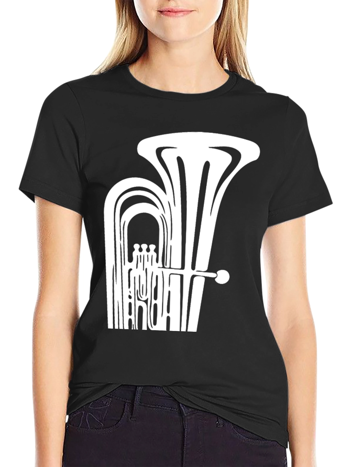 Tuba Graphic T-Shirt - Black Music Lover Tee