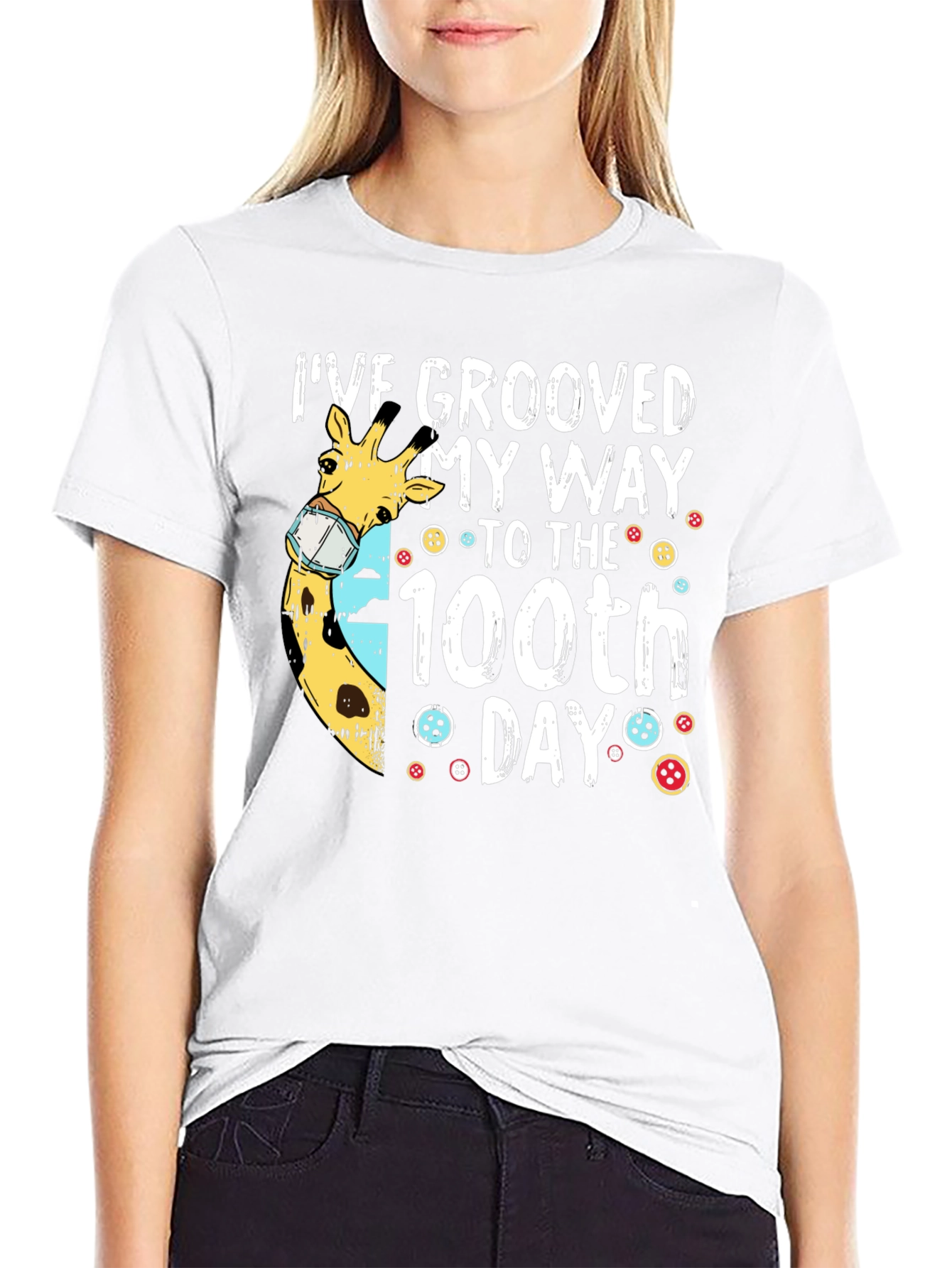 Groovy 100th Day Giraffe Tee