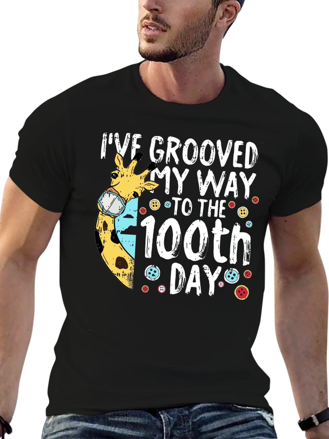 Groovy 100th Day Giraffe Tee