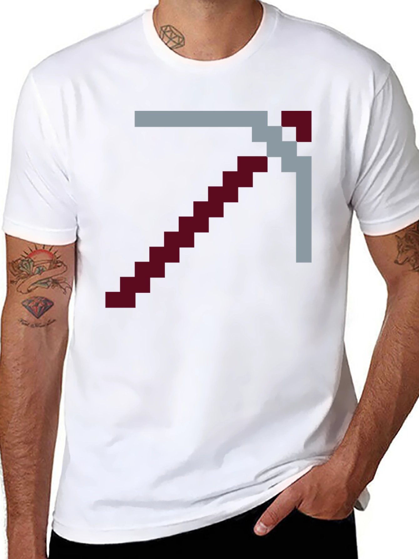 Pixel Pickaxe T-Shirt - Gaming Apparel
