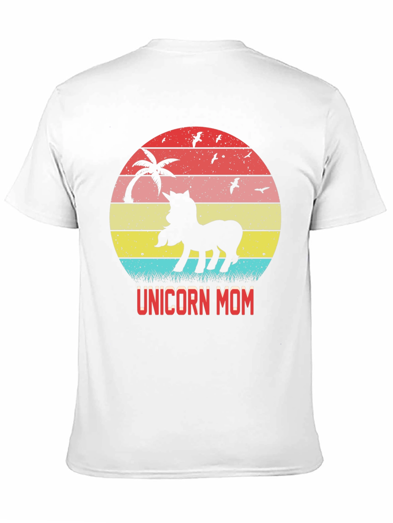 Unicorn Mom Retro Sunset Graphic T-Shirt
