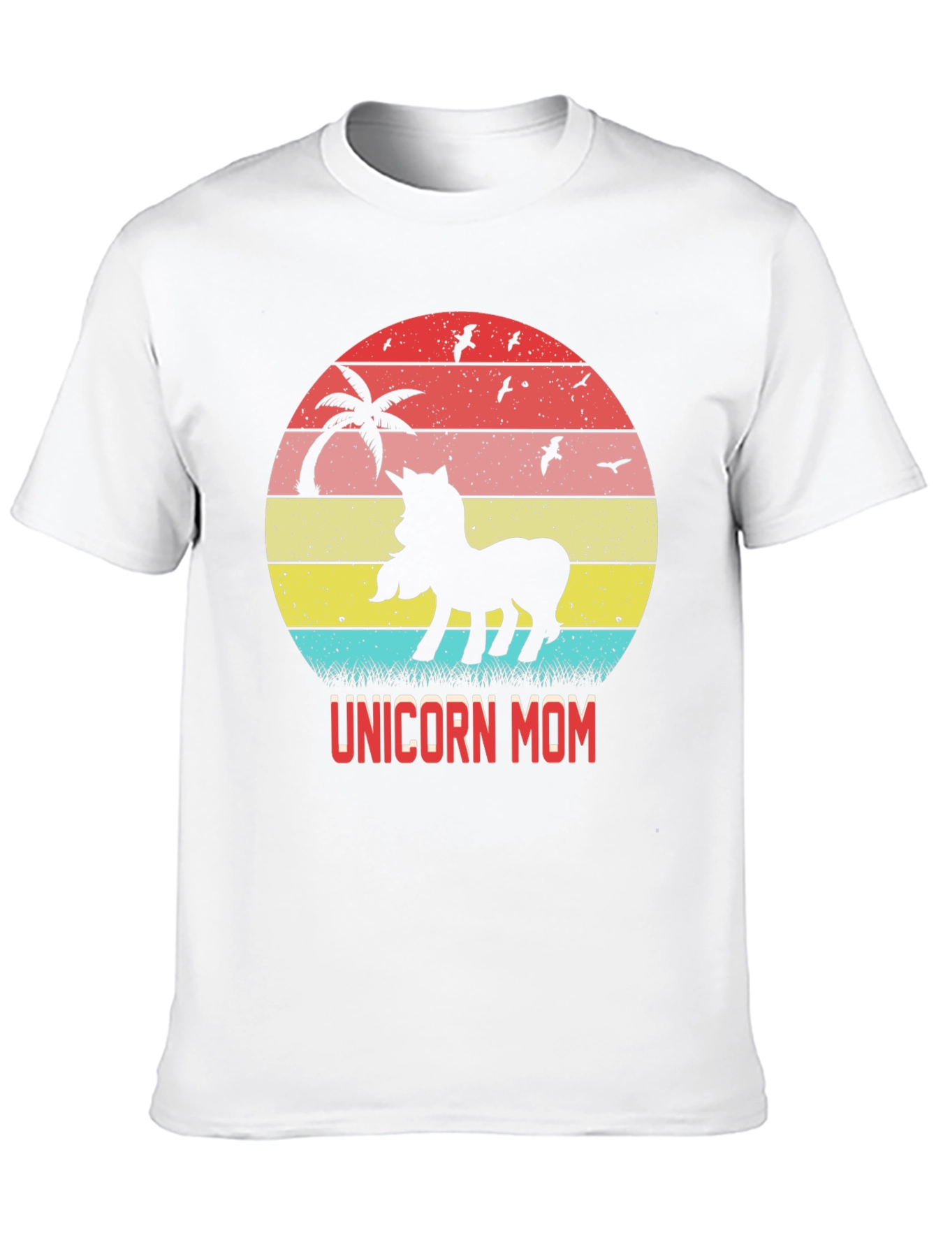 Unicorn Mom Retro Sunset Graphic T-Shirt
