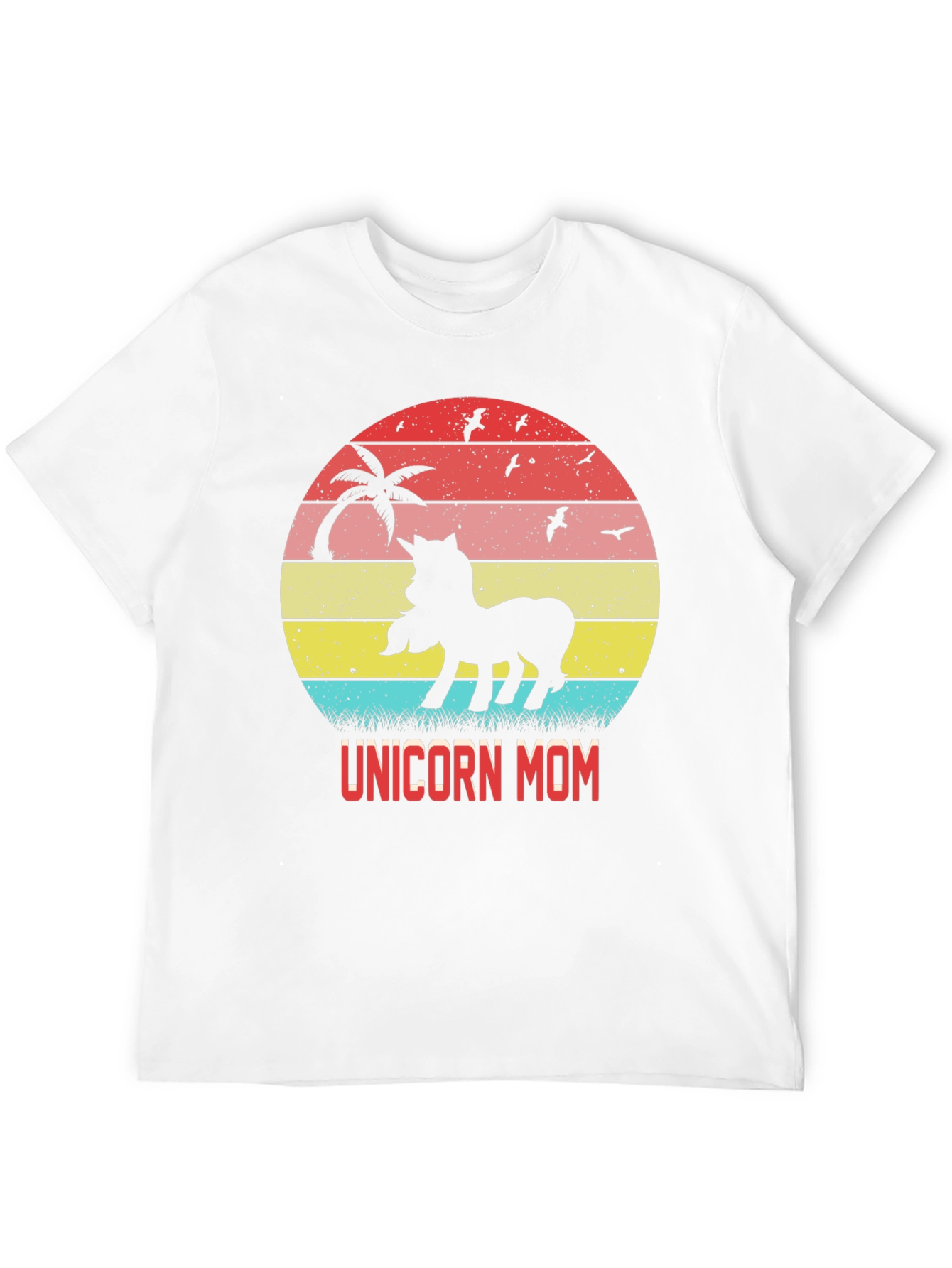 Unicorn Mom Retro Sunset Graphic T-Shirt