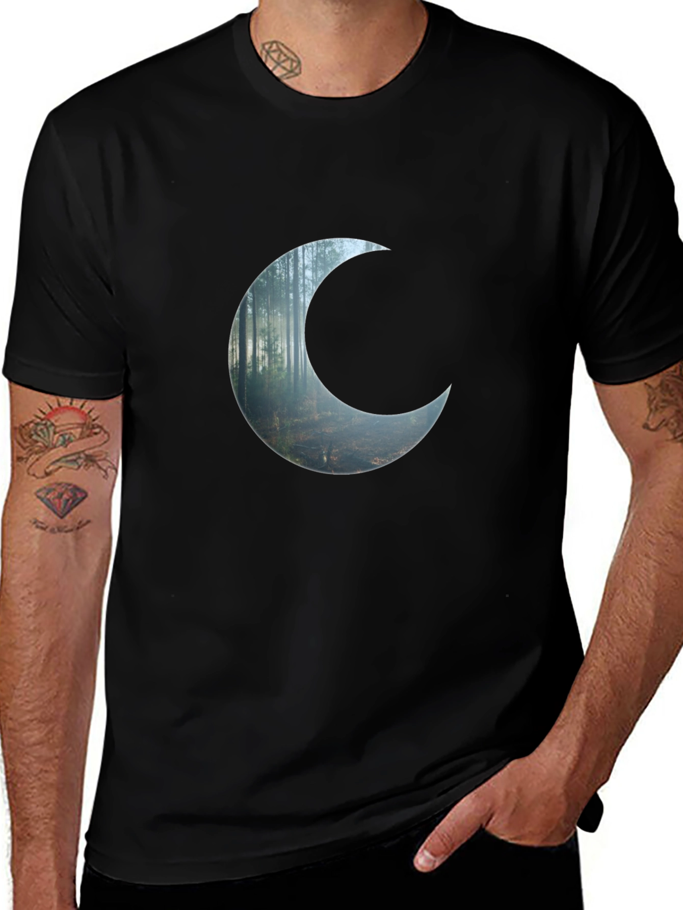 Crescent Forest Black T-Shirt