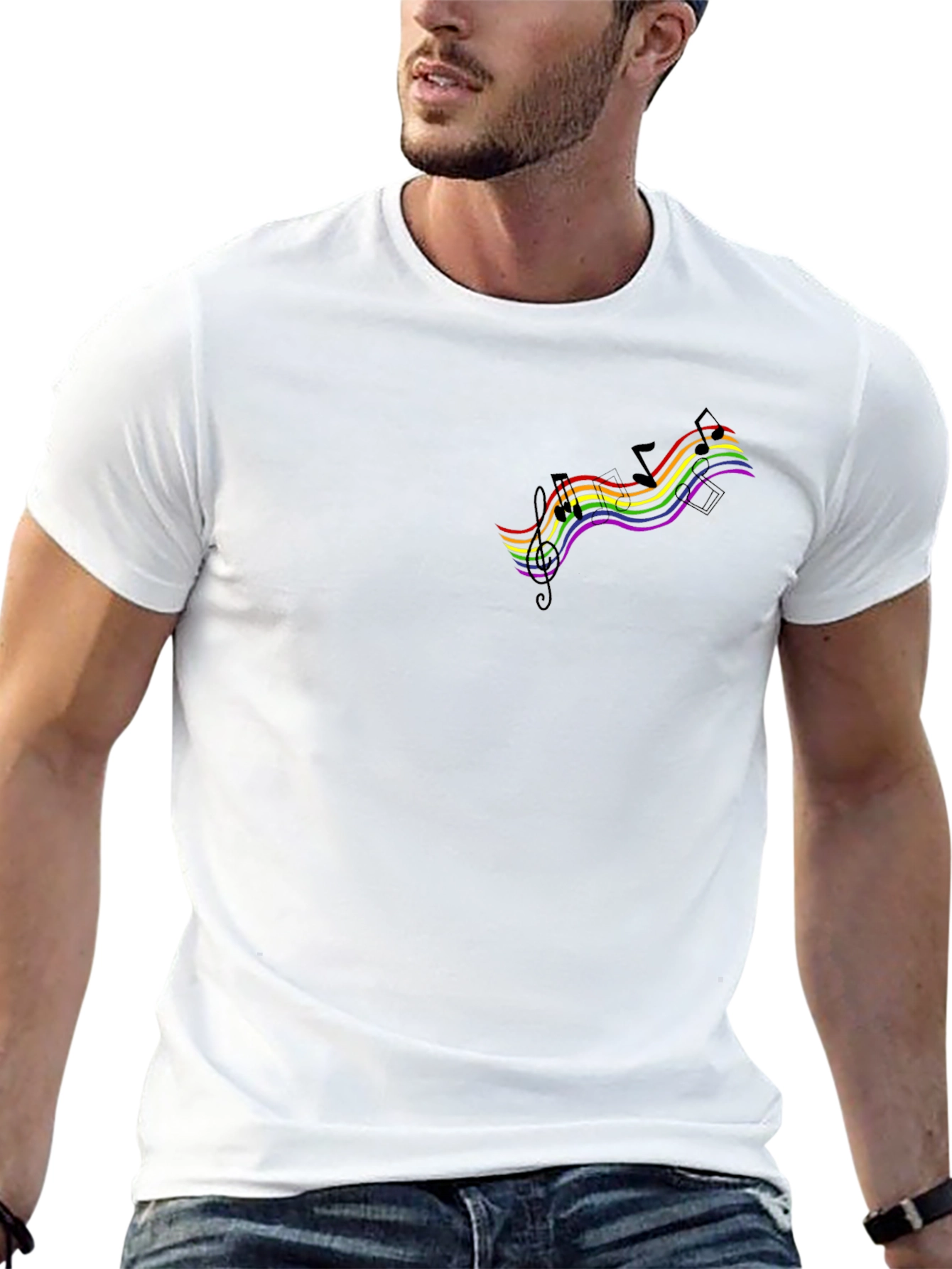 Rainbow Music Notes T-Shirt