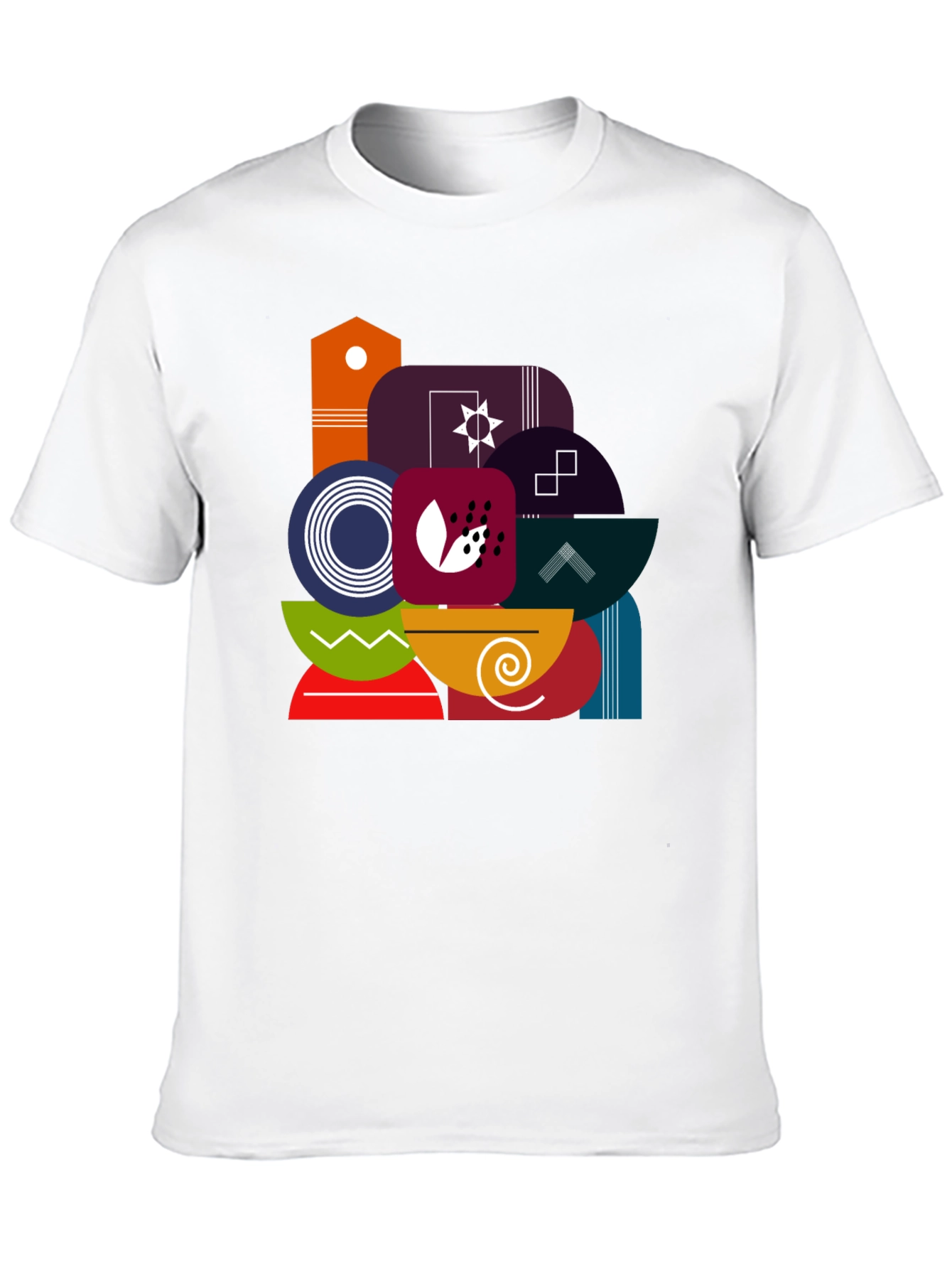 Abstract Geometric Graphic Black Tee