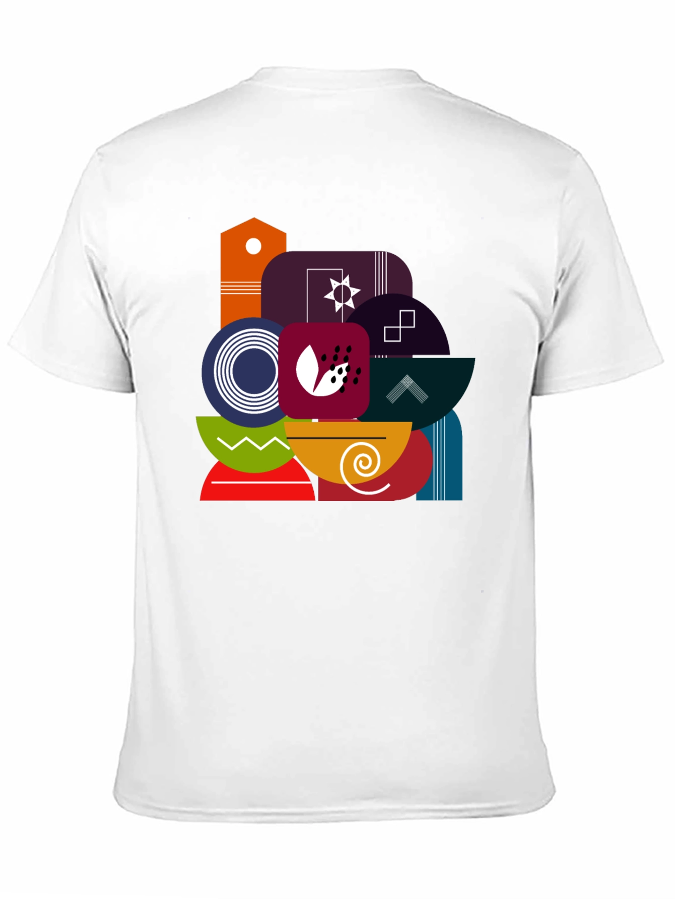 Abstract Geometric Graphic Black Tee