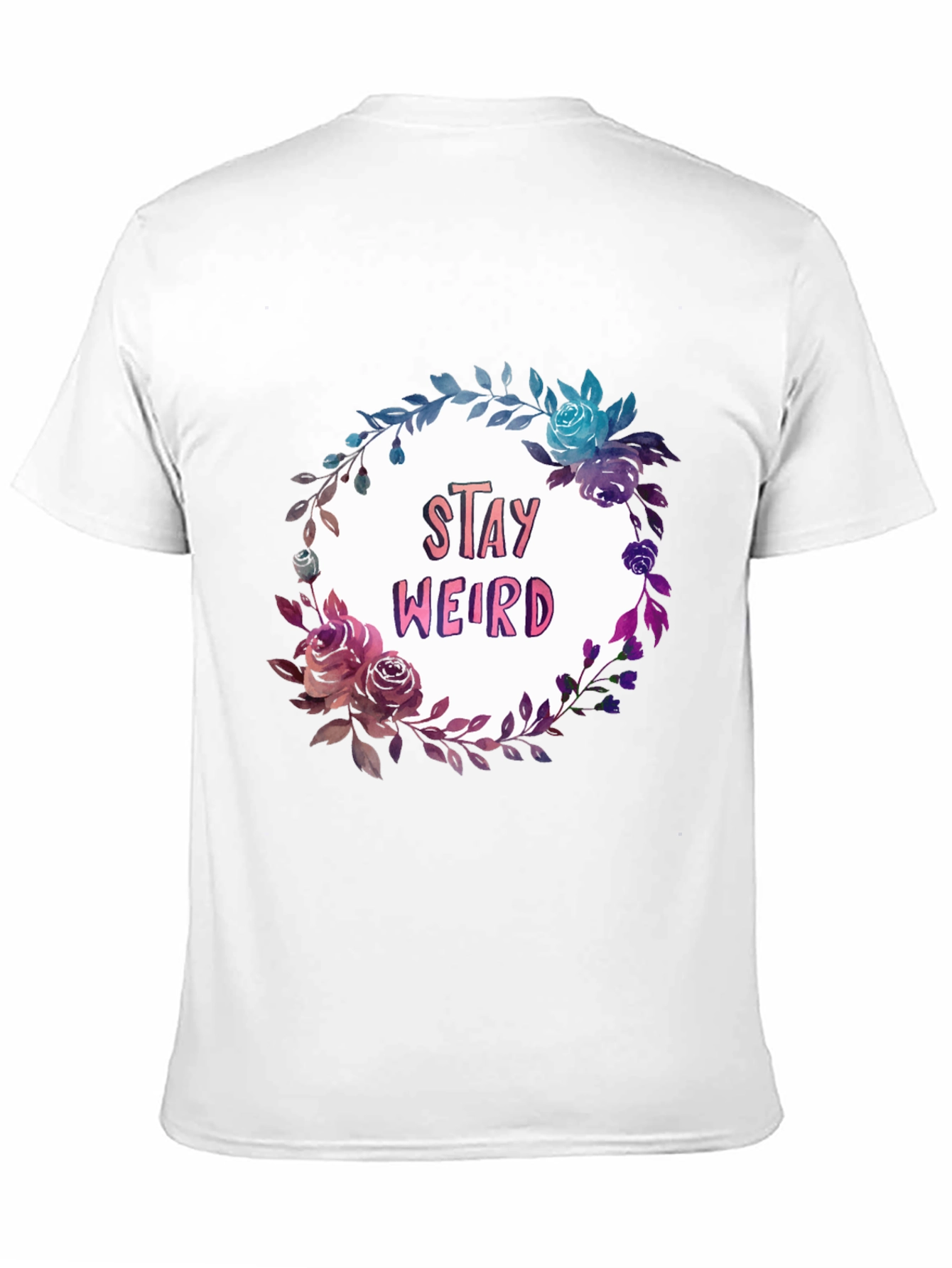 Stay Weird Floral Graphic Black T-Shirt