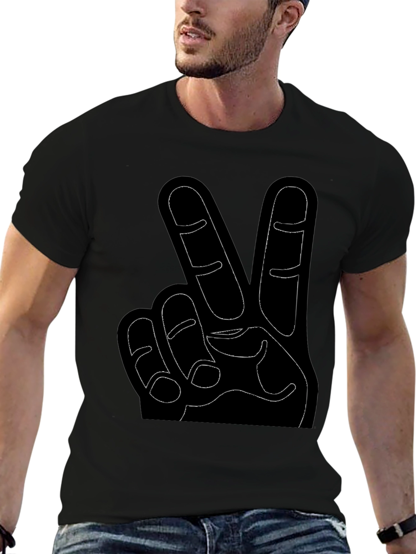 Peace Sign Black T-Shirt
