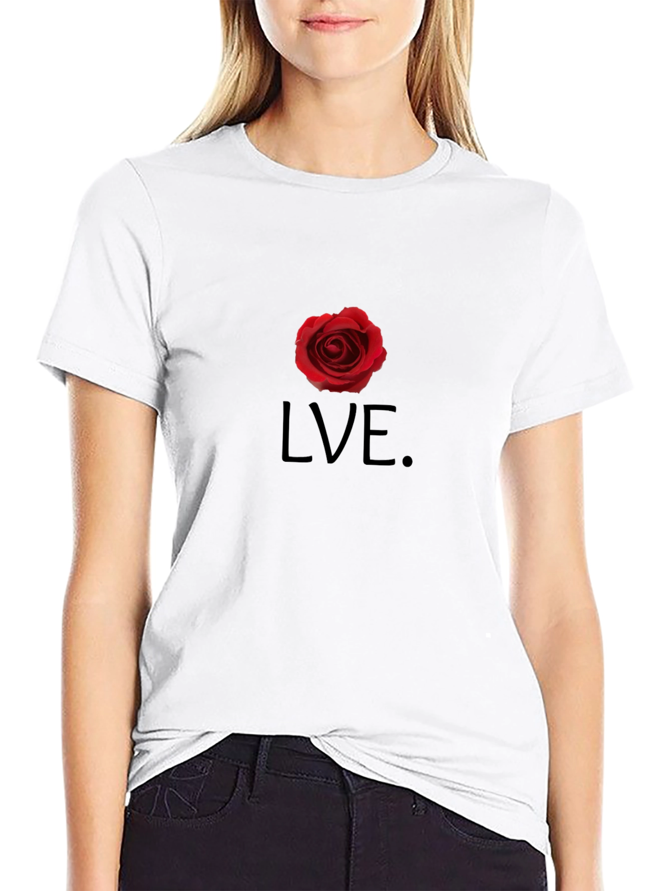 Rose LVE Black T-Shirt