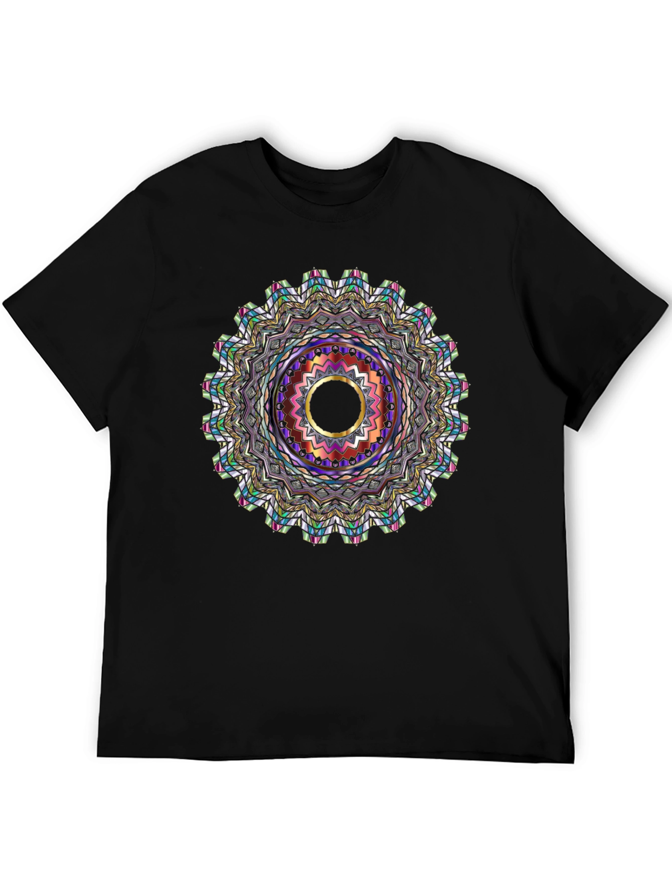 Black Tee with Mandala Graphic