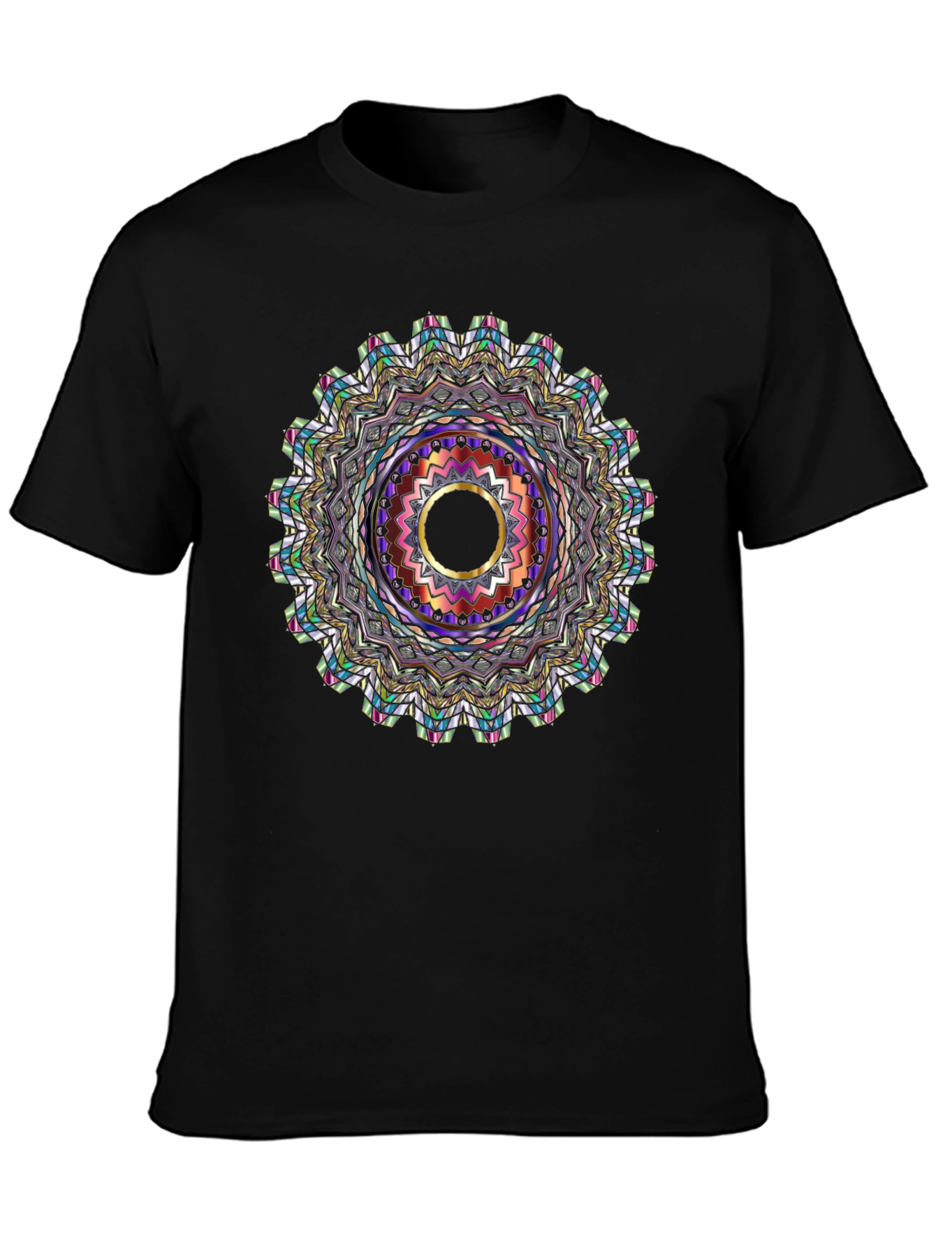 Black Tee with Mandala Graphic