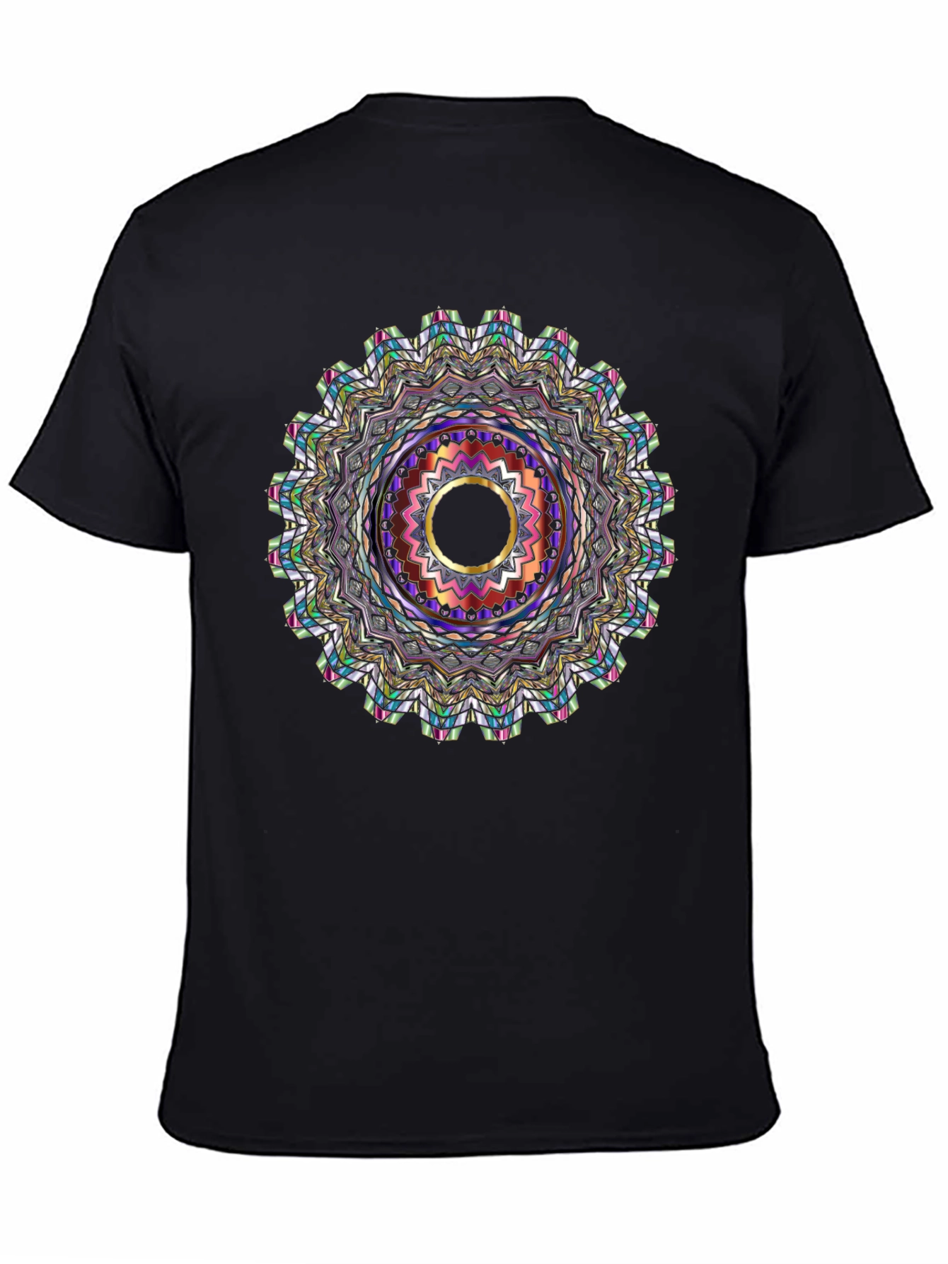 Black Tee with Mandala Graphic