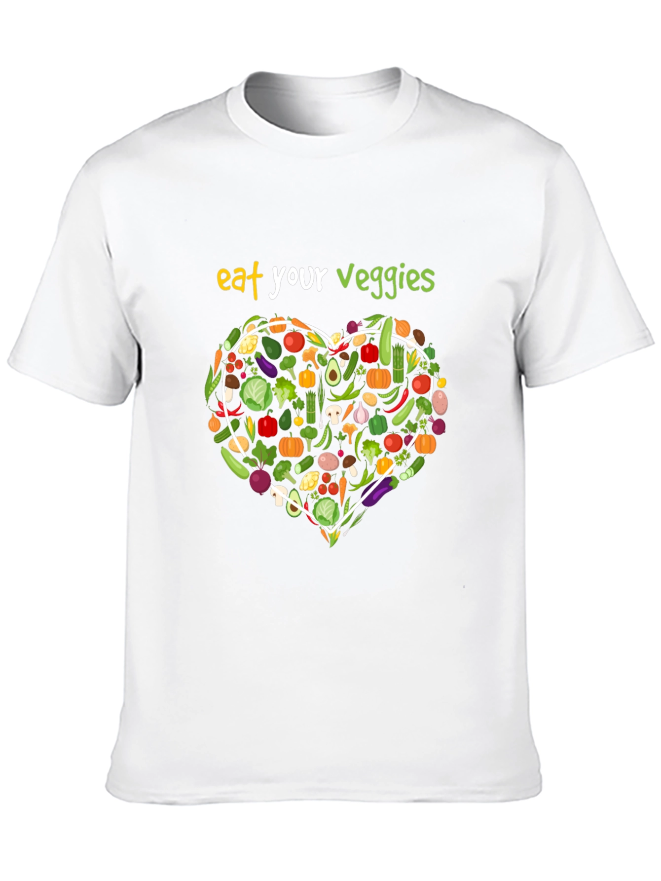 Eat Your Veggies Black Graphic T-Shirt