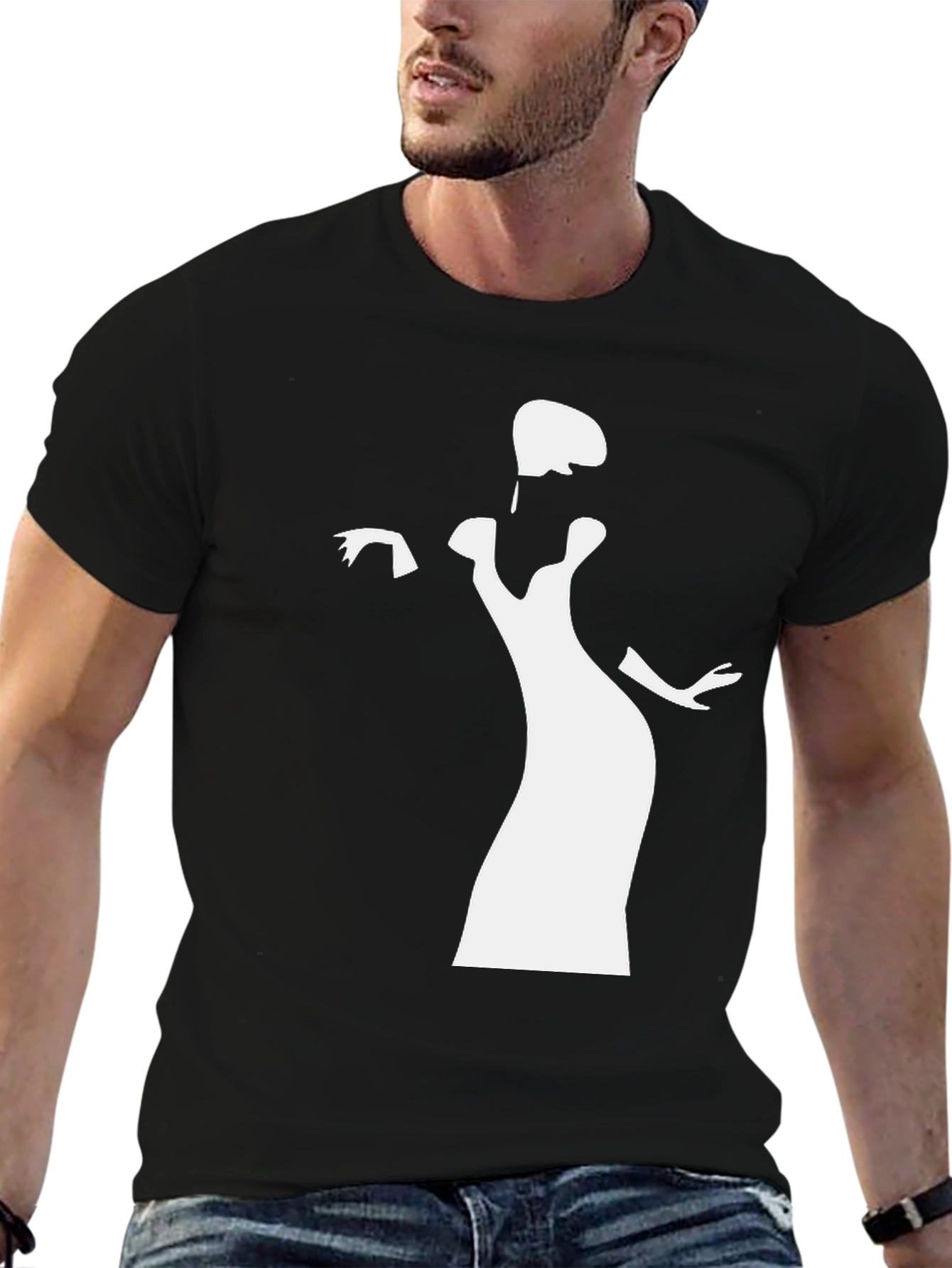 Elegant Silhouette Black T-Shirt