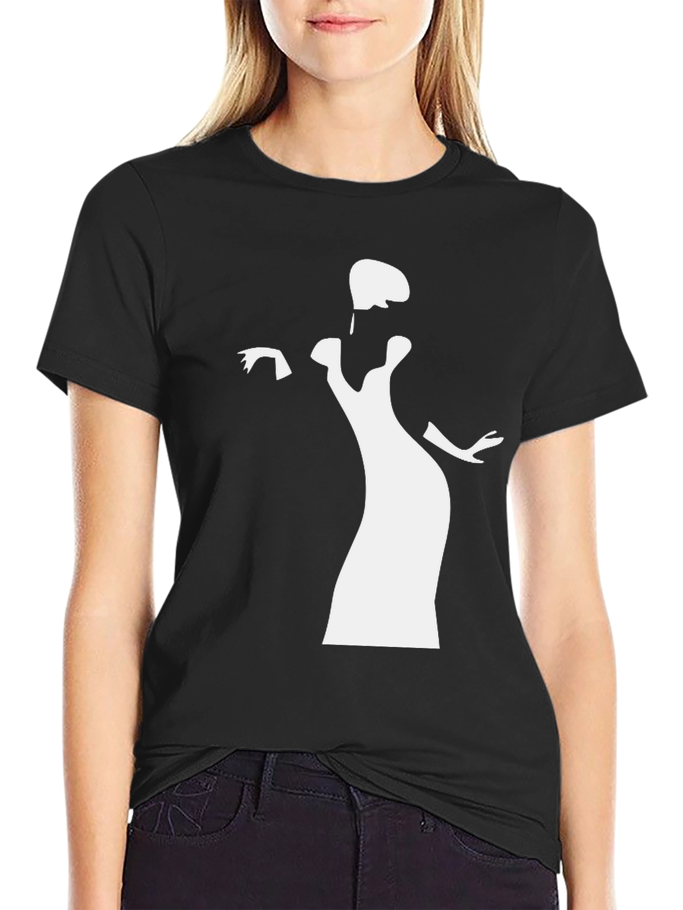 Elegant Silhouette Black T-Shirt
