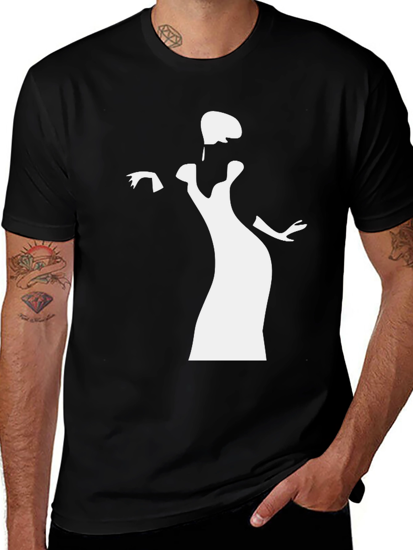 Elegant Silhouette Black T-Shirt