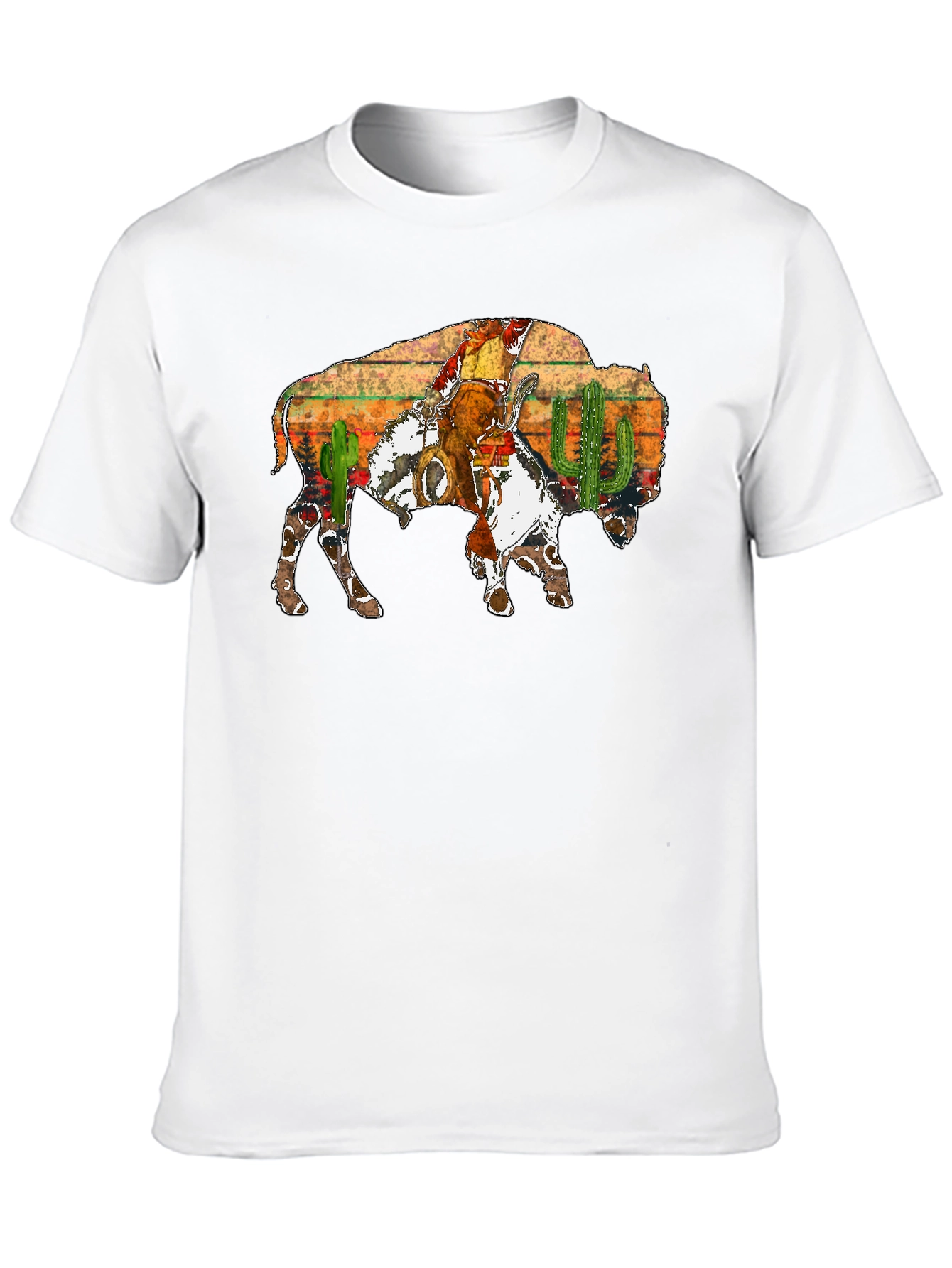 Buffalo Cowboy Graphic Tee - Western Style Shirt