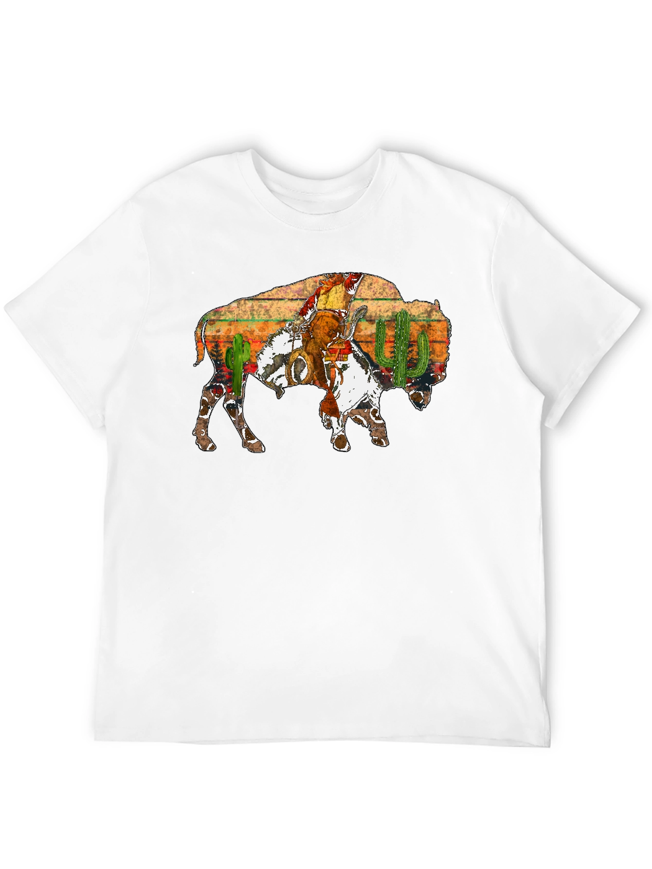 Buffalo Cowboy Graphic Tee - Western Style Shirt