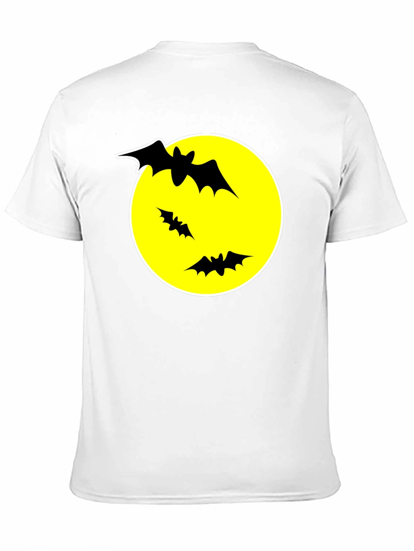 Bats and Moon Graphic T-Shirt - Black