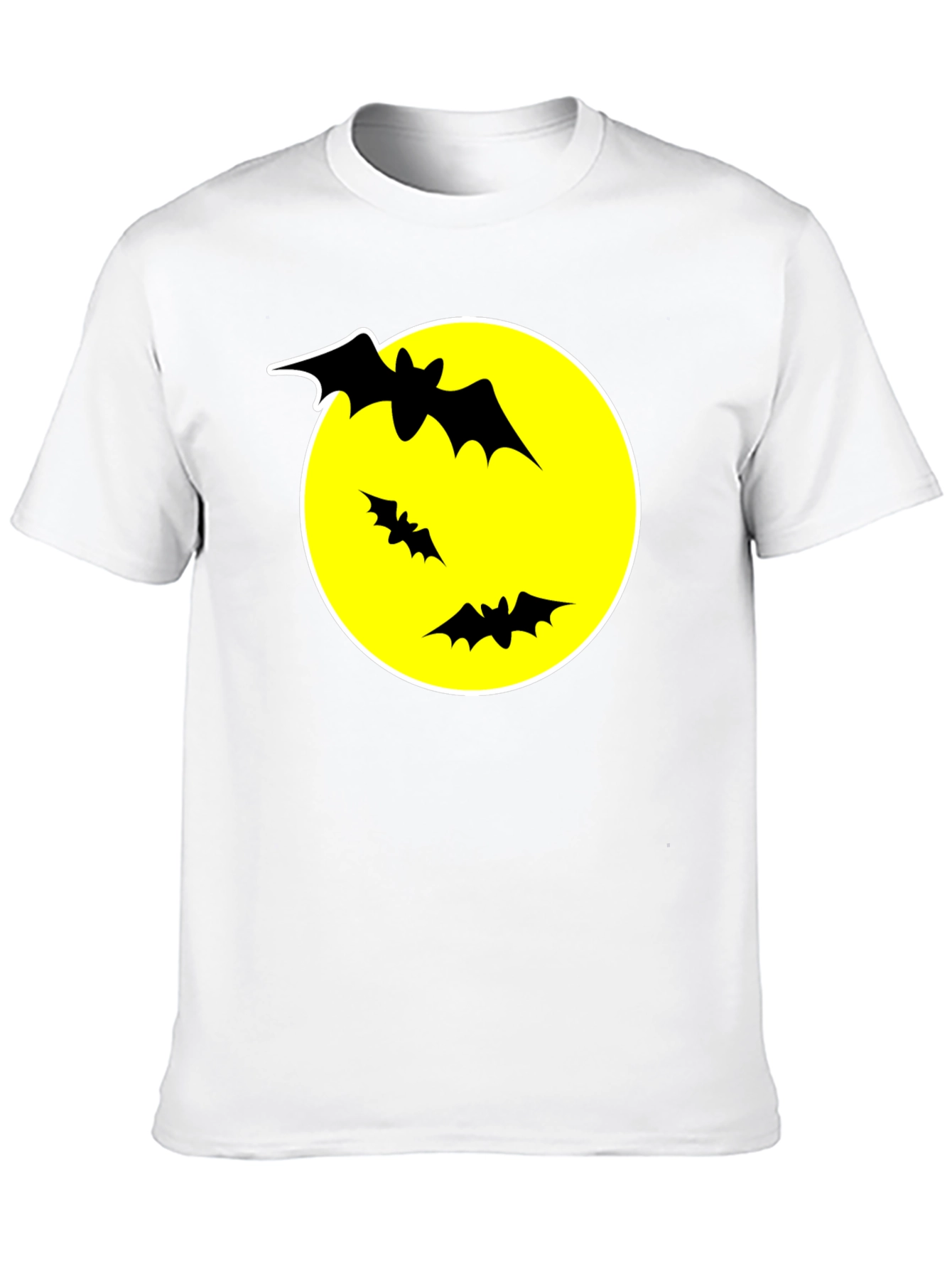 Bats and Moon Graphic T-Shirt - Black