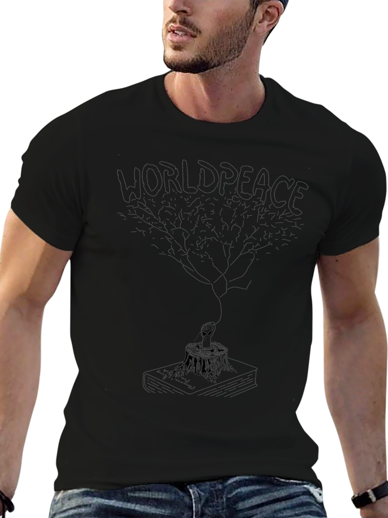 World Peace Tee - Alien and Tree Design