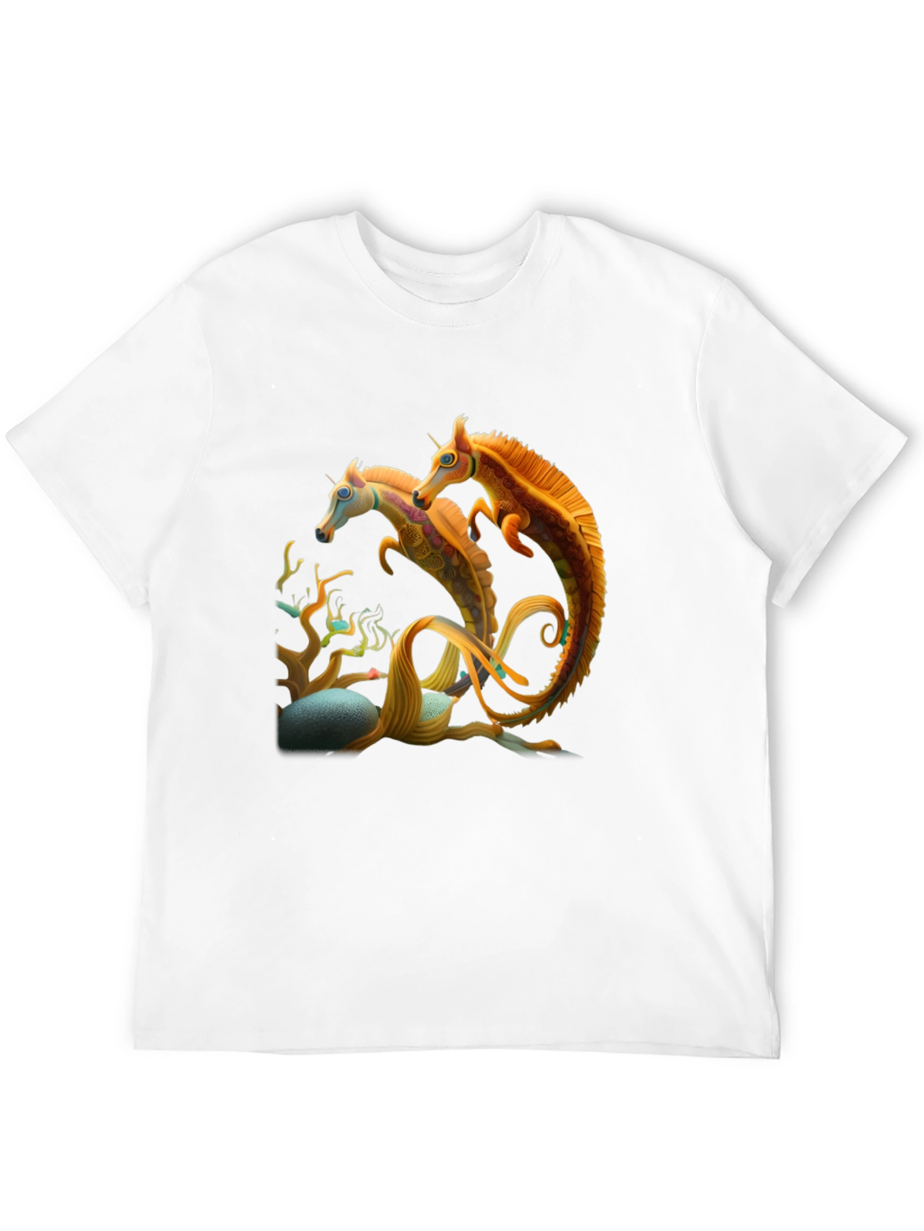 Fantasy Seahorse Graphic Tee - Mens Black T-Shirt