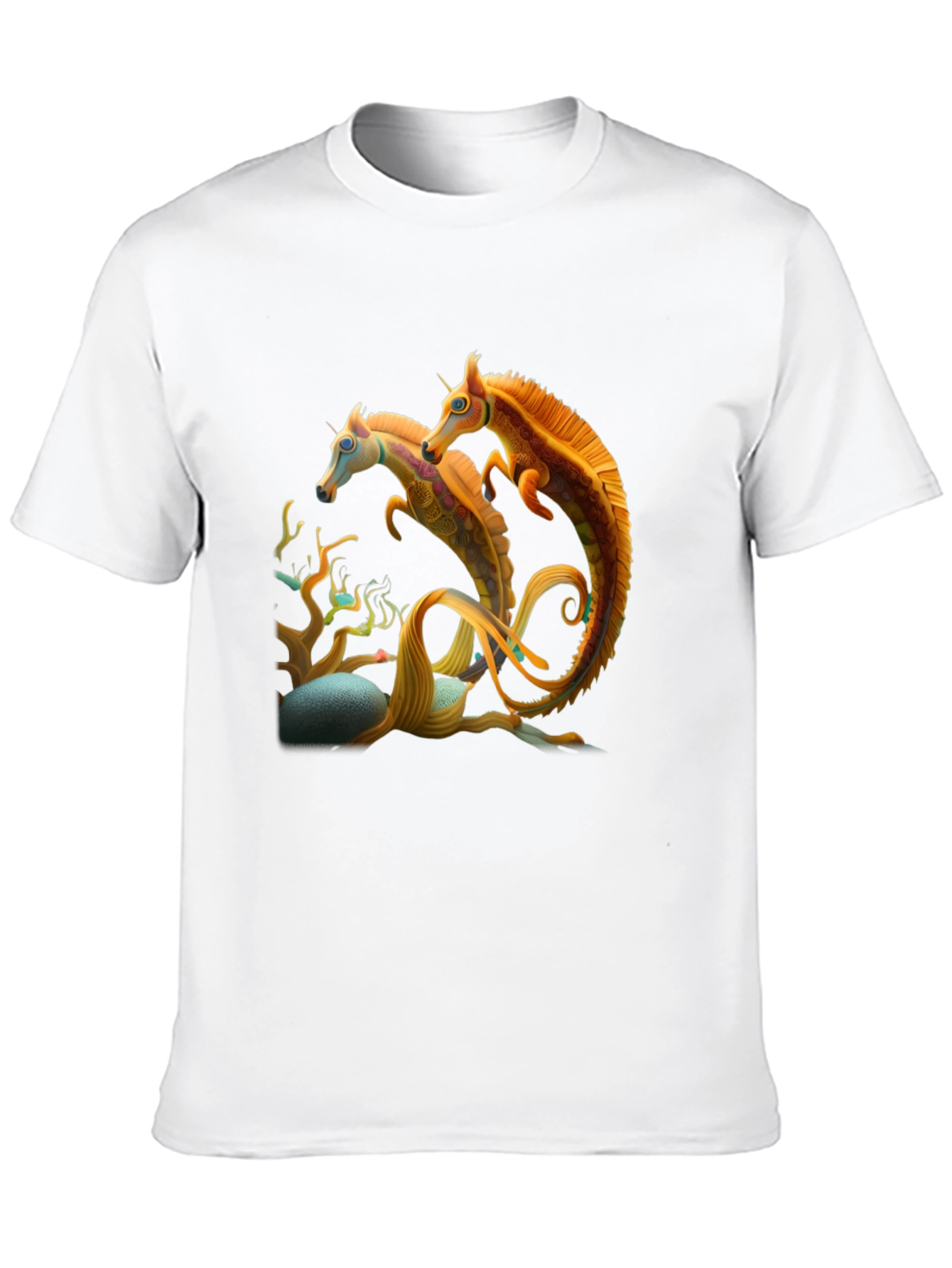 Fantasy Seahorse Graphic Tee - Mens Black T-Shirt