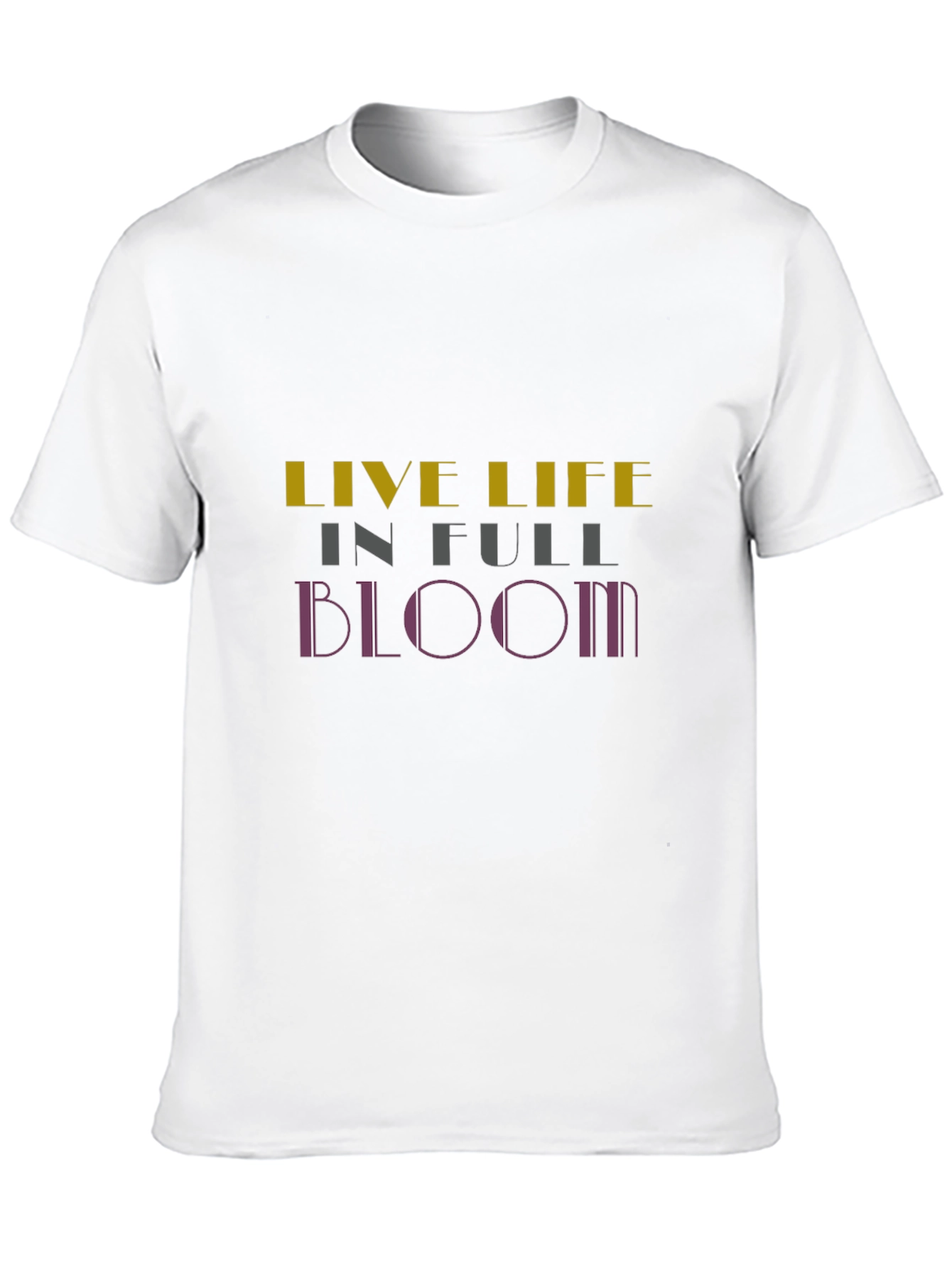 Live Life in Full Bloom Black Graphic T-Shirt