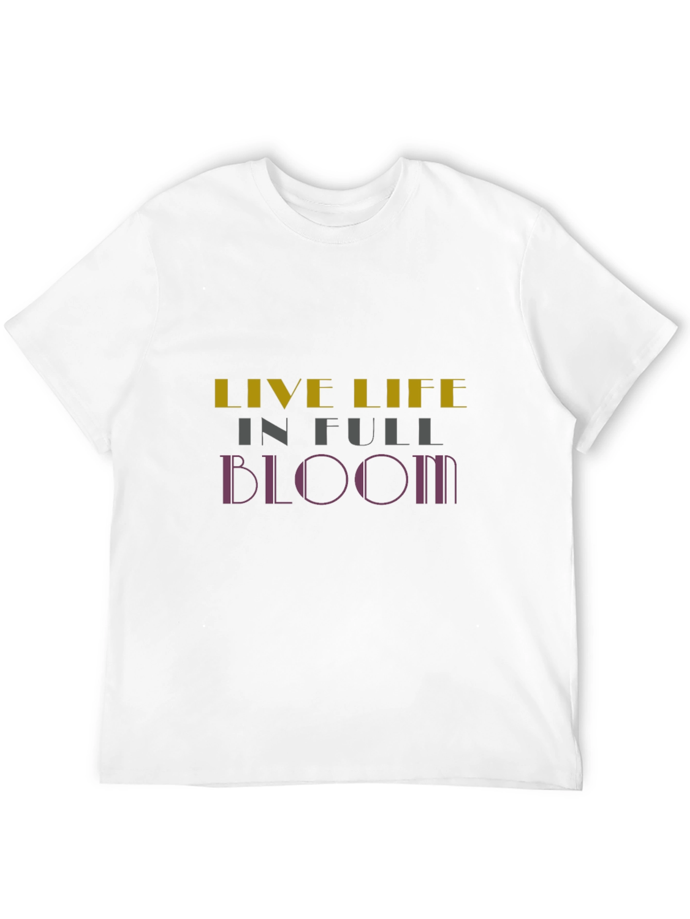 Live Life in Full Bloom Black Graphic T-Shirt
