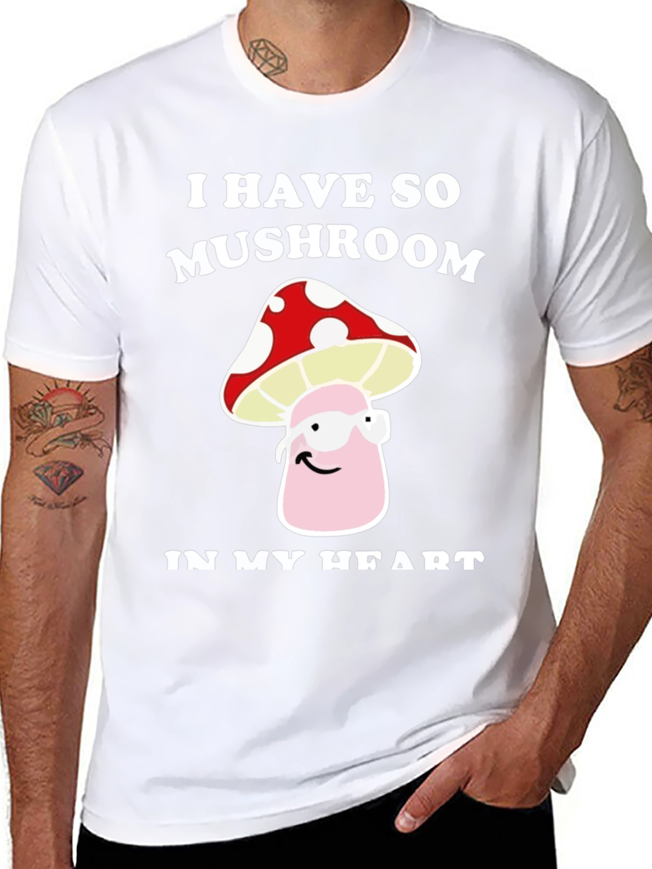 Mushroom Heart T-Shirt - Funny Graphic Tee