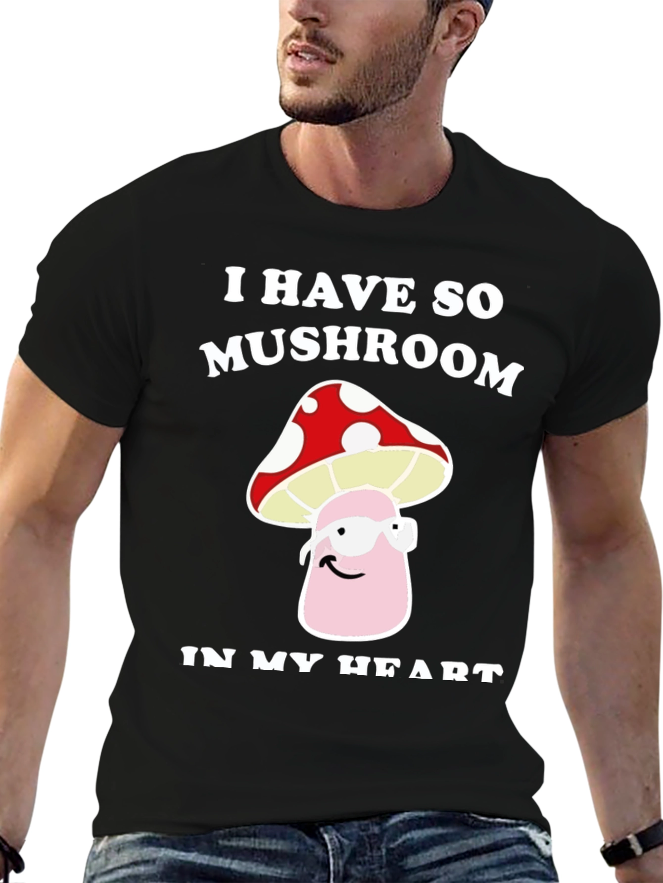 Mushroom Heart T-Shirt - Funny Graphic Tee