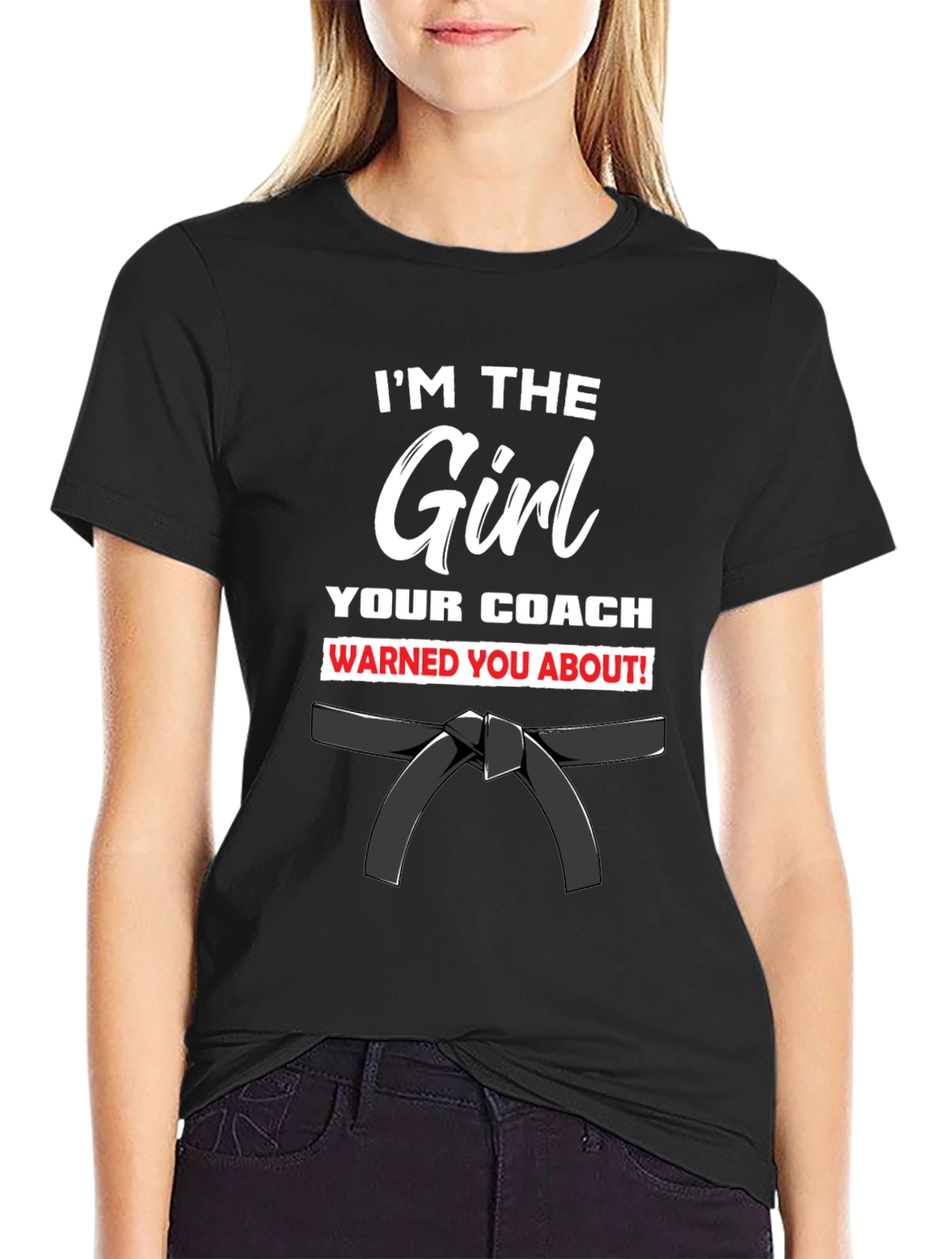 Girl Coach Martial Arts Black Belt T-Shirt