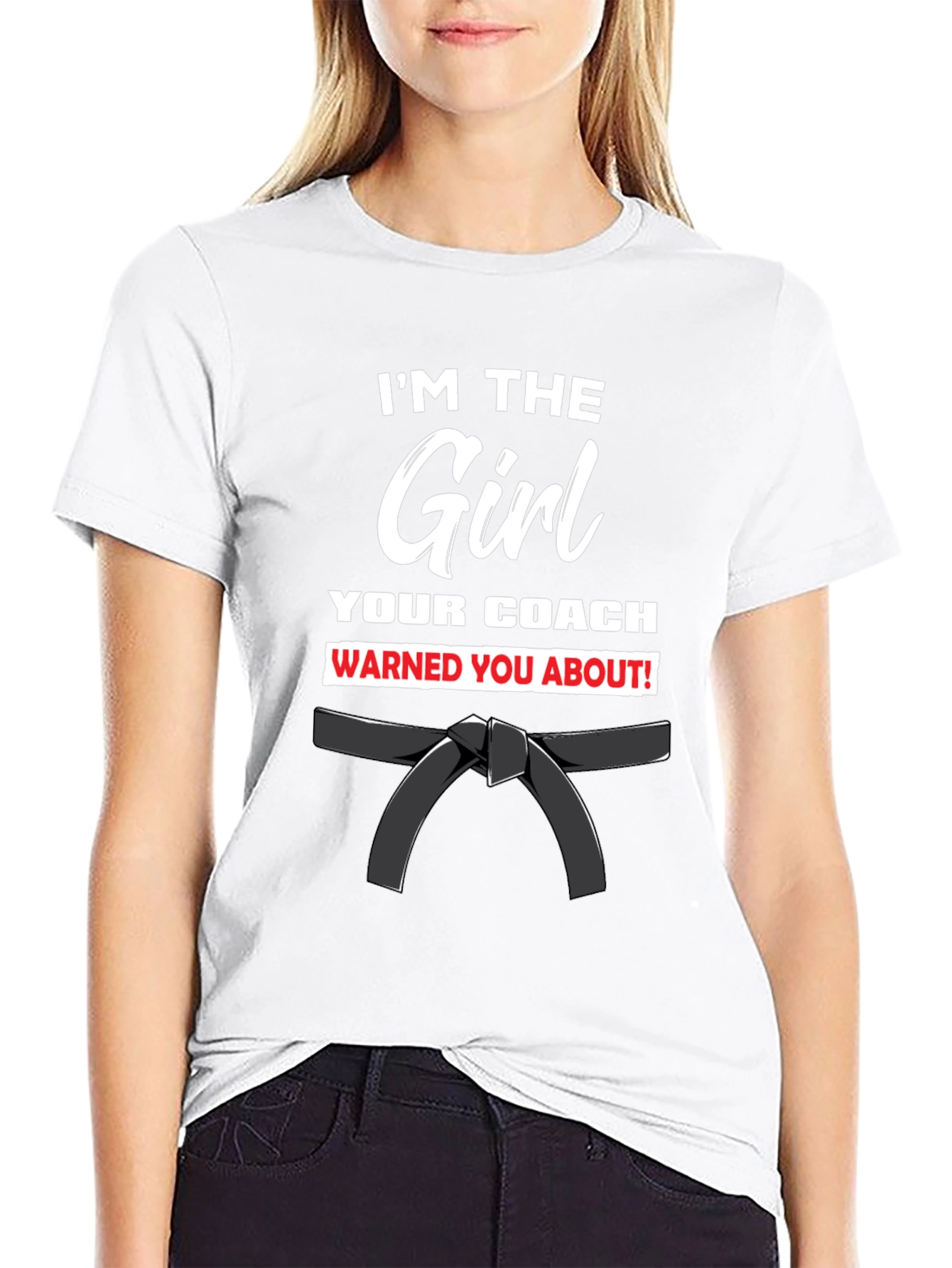 Girl Coach Martial Arts Black Belt T-Shirt