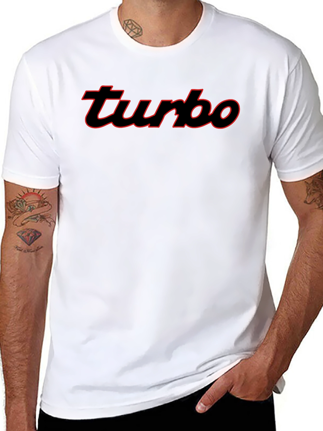 Turbo Graphic Tee - Black Cotton Short Sleeve