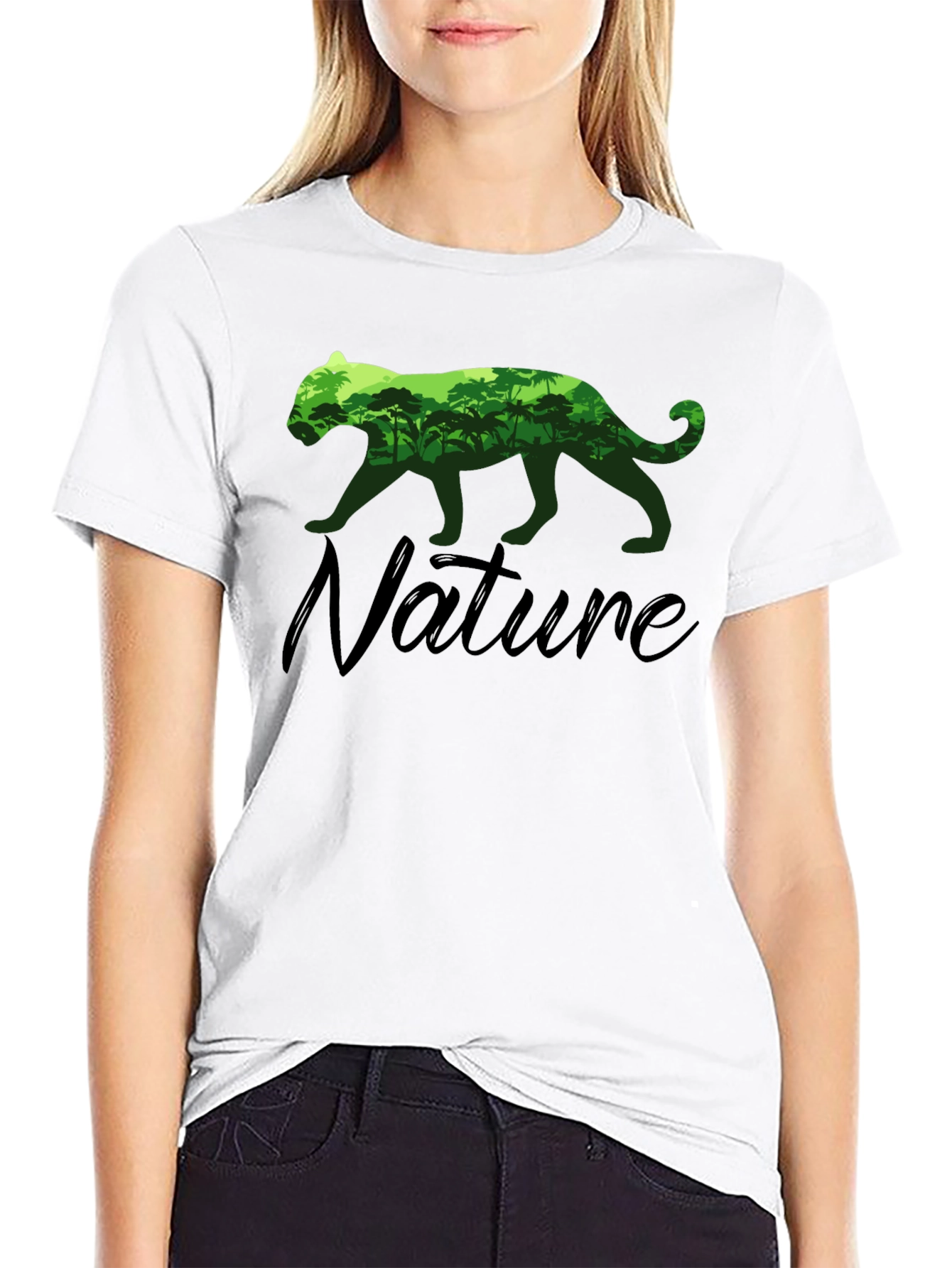 Nature Lover Tee: Panther Rainforest Graphic T-Shirt