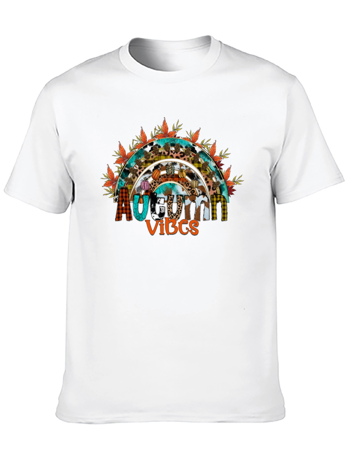 Autumn Vibes T-Shirt - Fall Season Rainbow Graphic Tee