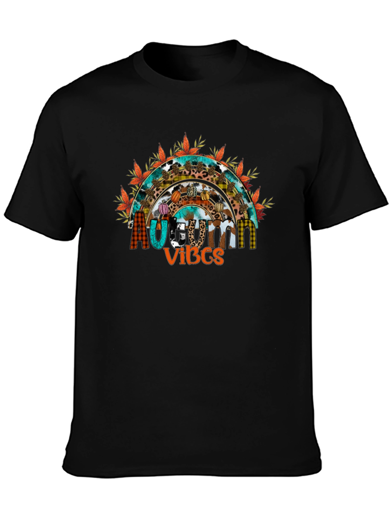 Autumn Vibes T-Shirt - Fall Season Rainbow Graphic Tee