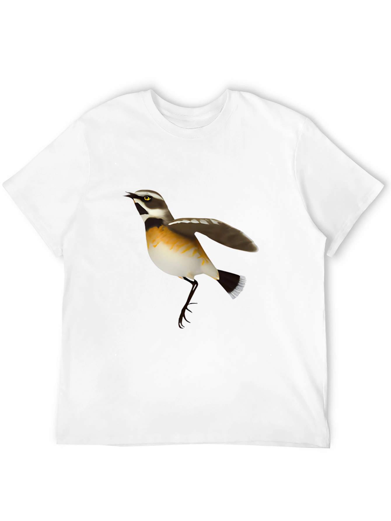 Bird Graphic Tee - Black Cotton Casual T-Shirt